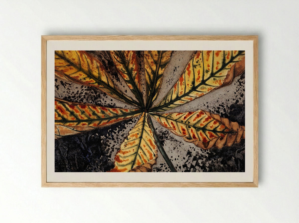 Chestnut Leaf - Julie de Graag - Framed Print Wood
