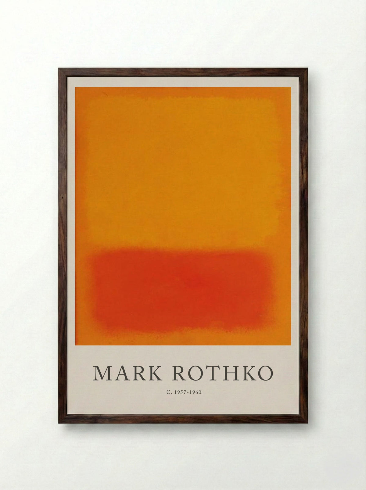 Untitled (Orange and Red) - Mark Rothko - Framed Print Dark Wood
