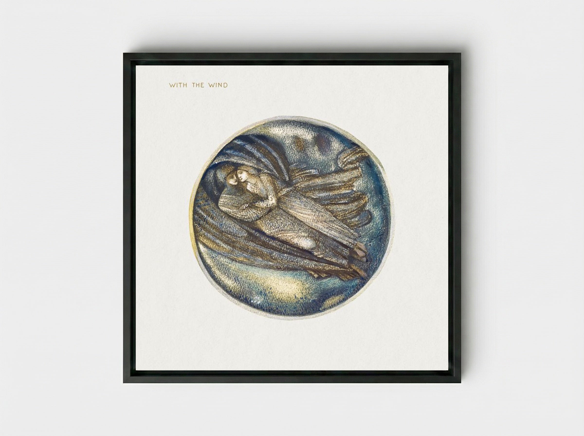 With the Wind, from The Flower Book - Edward Burne-Jones - Framed Canvas Black