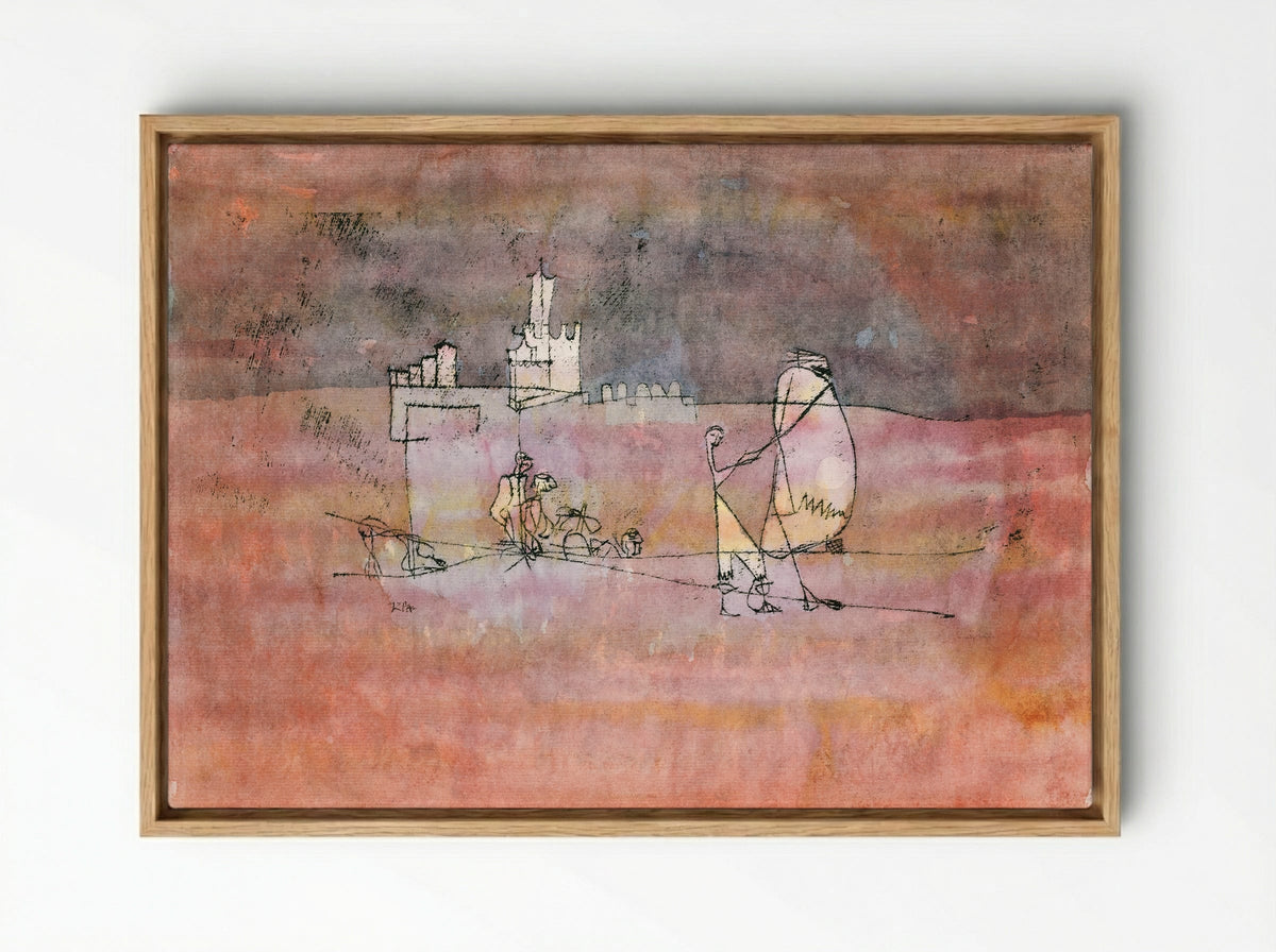 Episode Before an Arab Town - Paul Klee - Framed Canvas Wood