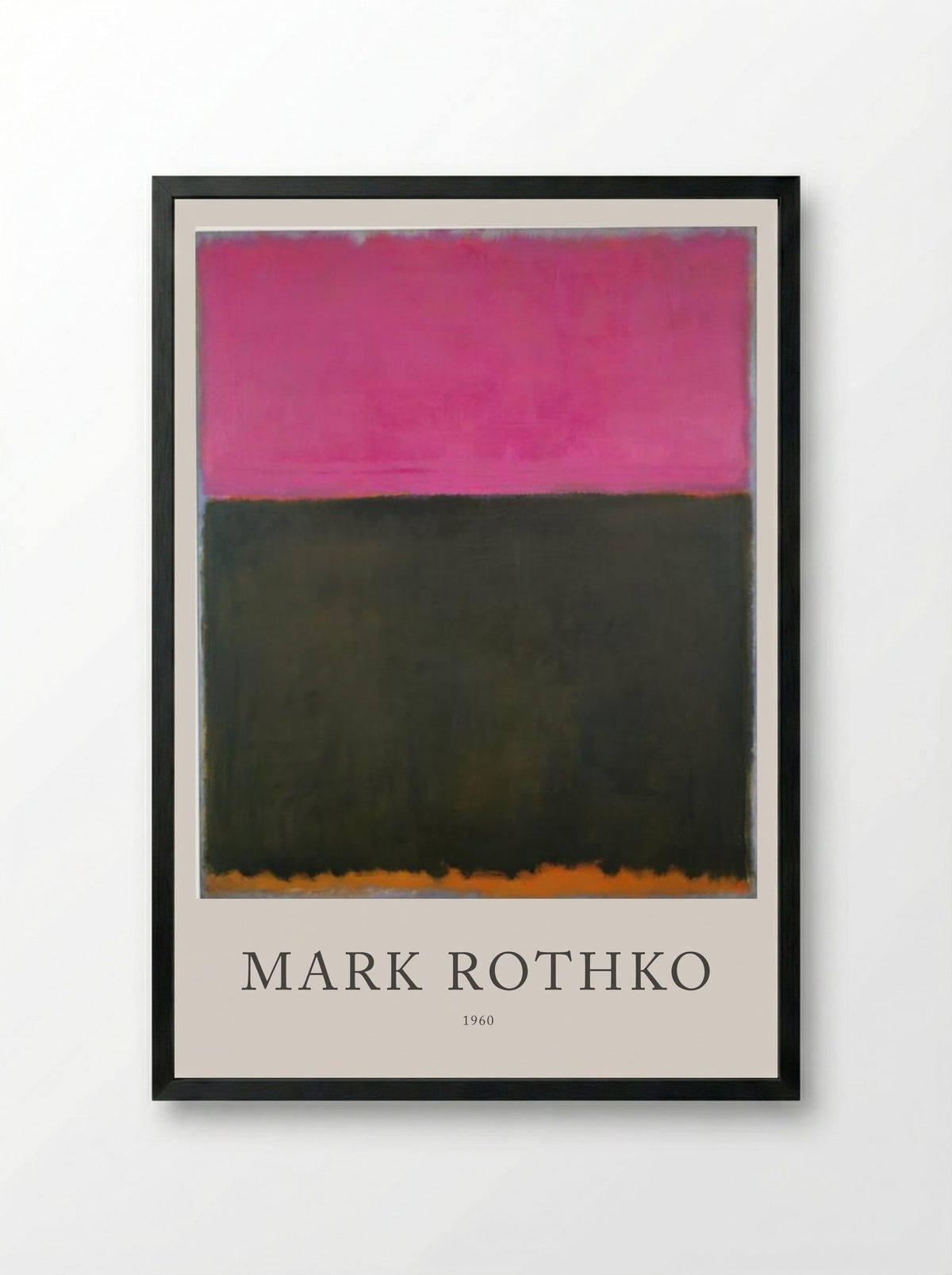 Untitled (Pink over Dark Green) - Mark Rothko - Framed Print Black