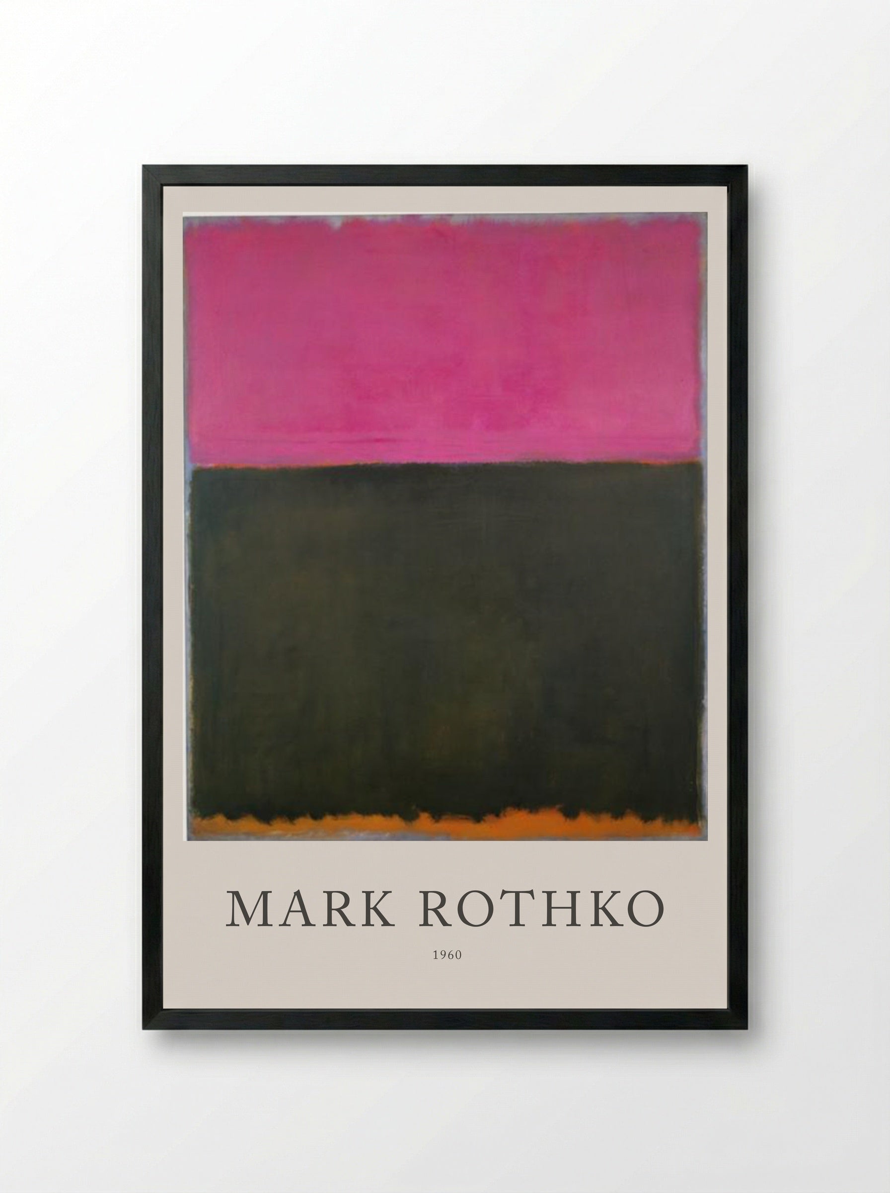 Untitled (Pink over Dark Green) - Mark Rothko - Framed Print Black