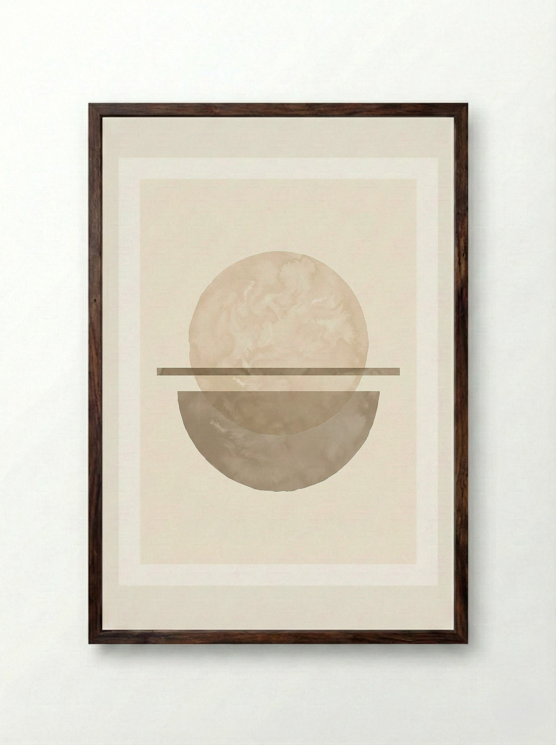 Lunar Alignment Poster - Framed Print Dark Wood