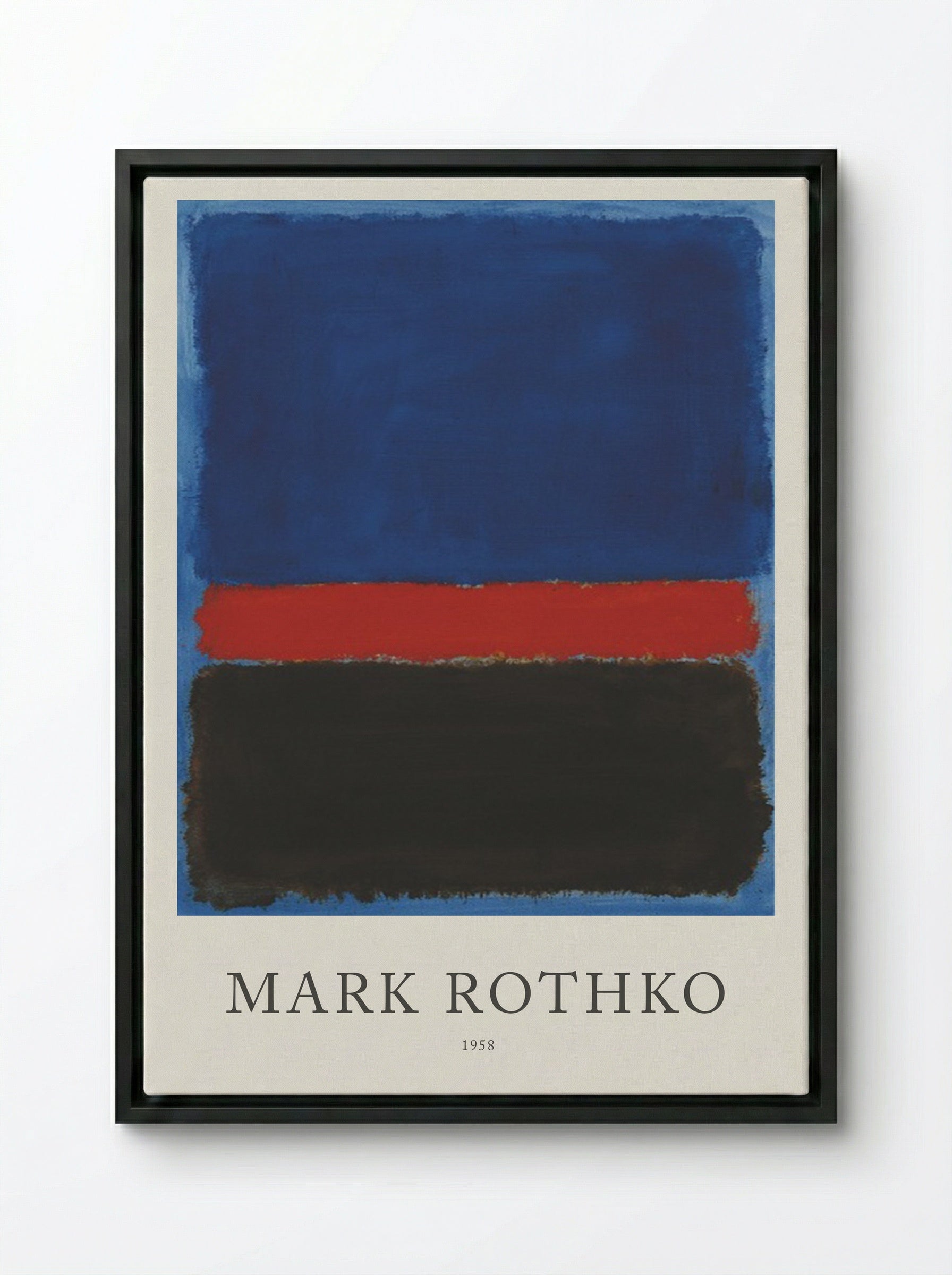 Untitled (Blue, Red, Black) - Mark Rothko - Framed Canvas Black