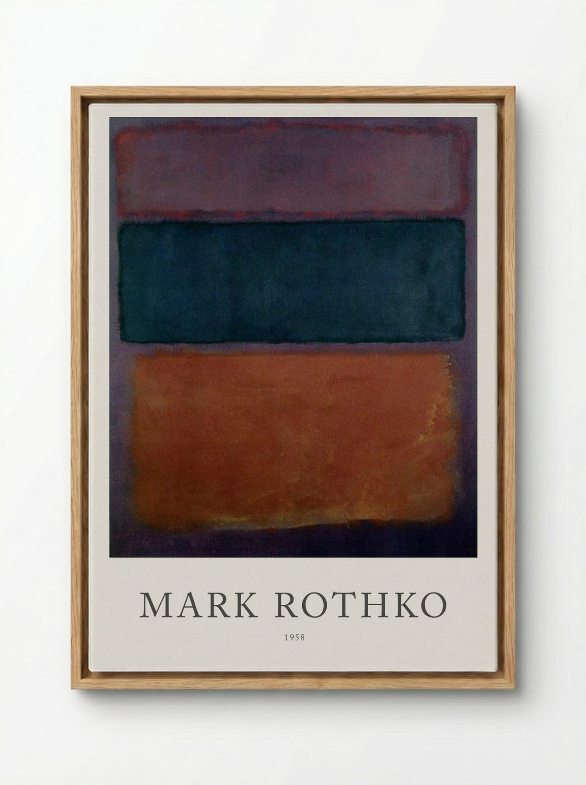 Untitled (Three Rectangles, 1958) - Mark Rothko - Framed Canvas Wood