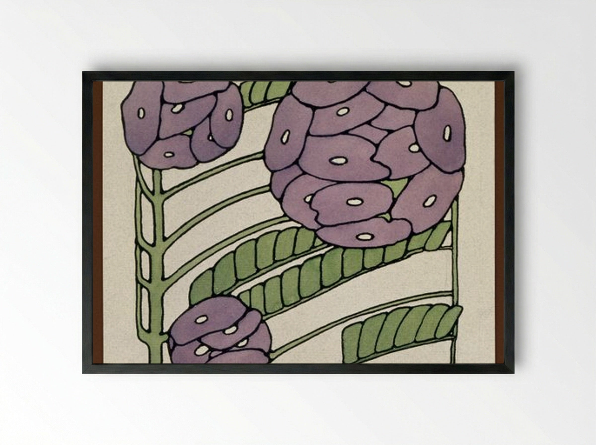 Purple Stylized Floral - Hannah Borger Overbeck - Framed Print Black