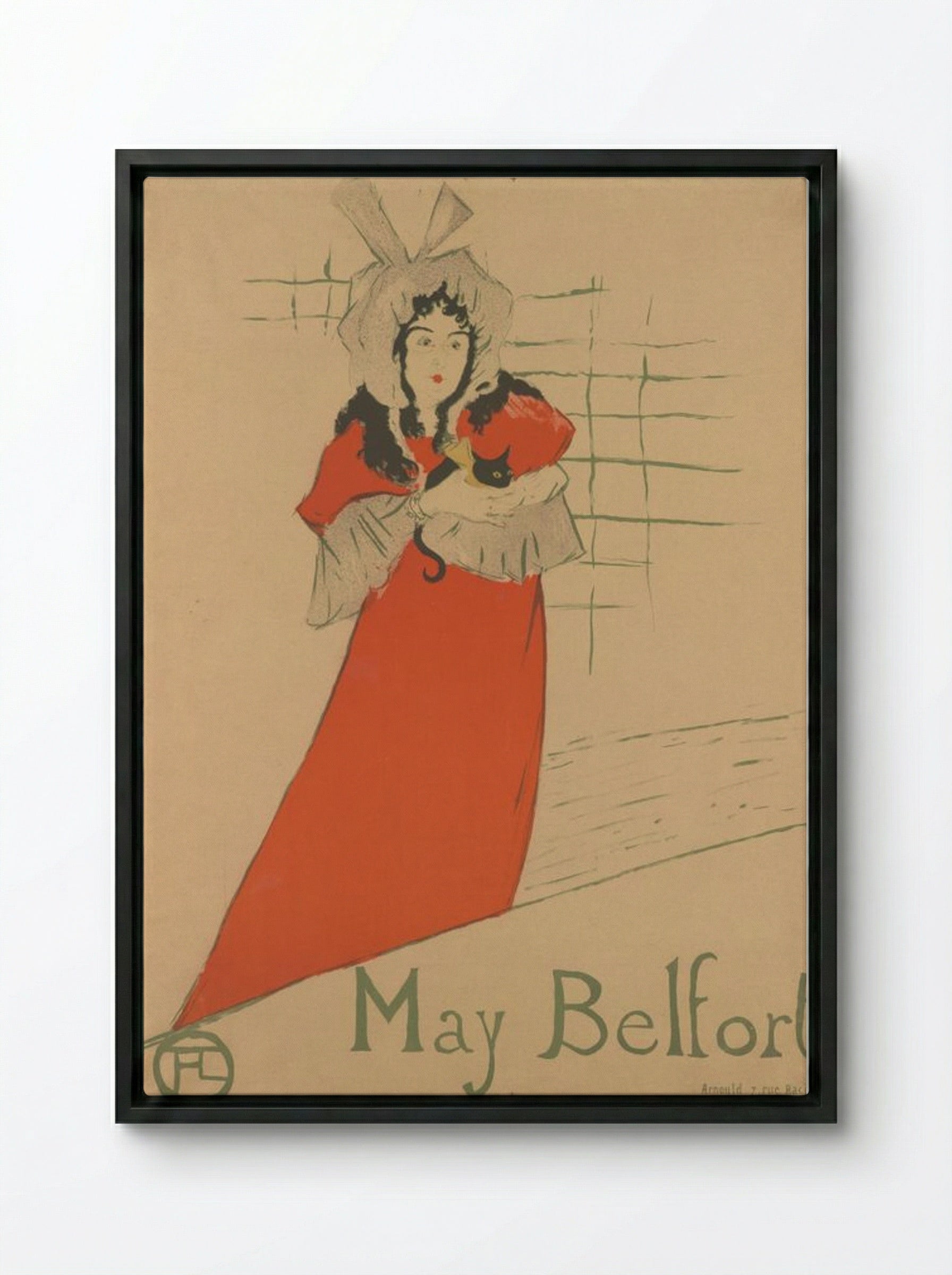 May Belfort - Henri de Toulouse-Lautrec - Framed Canvas Black
