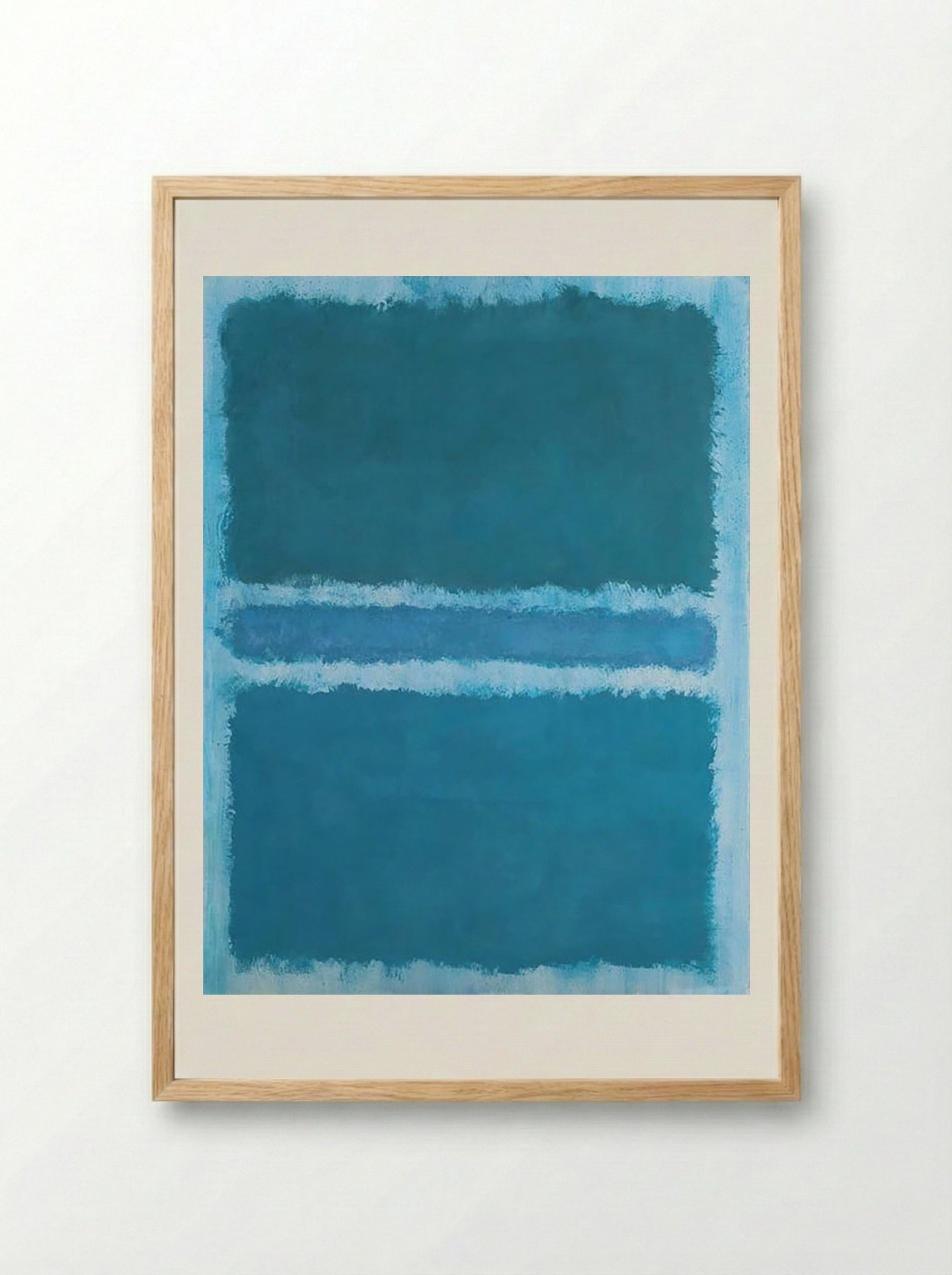 Untitled (Blue, Divided by Blue) - Mark Rothko - Framed Print Wood