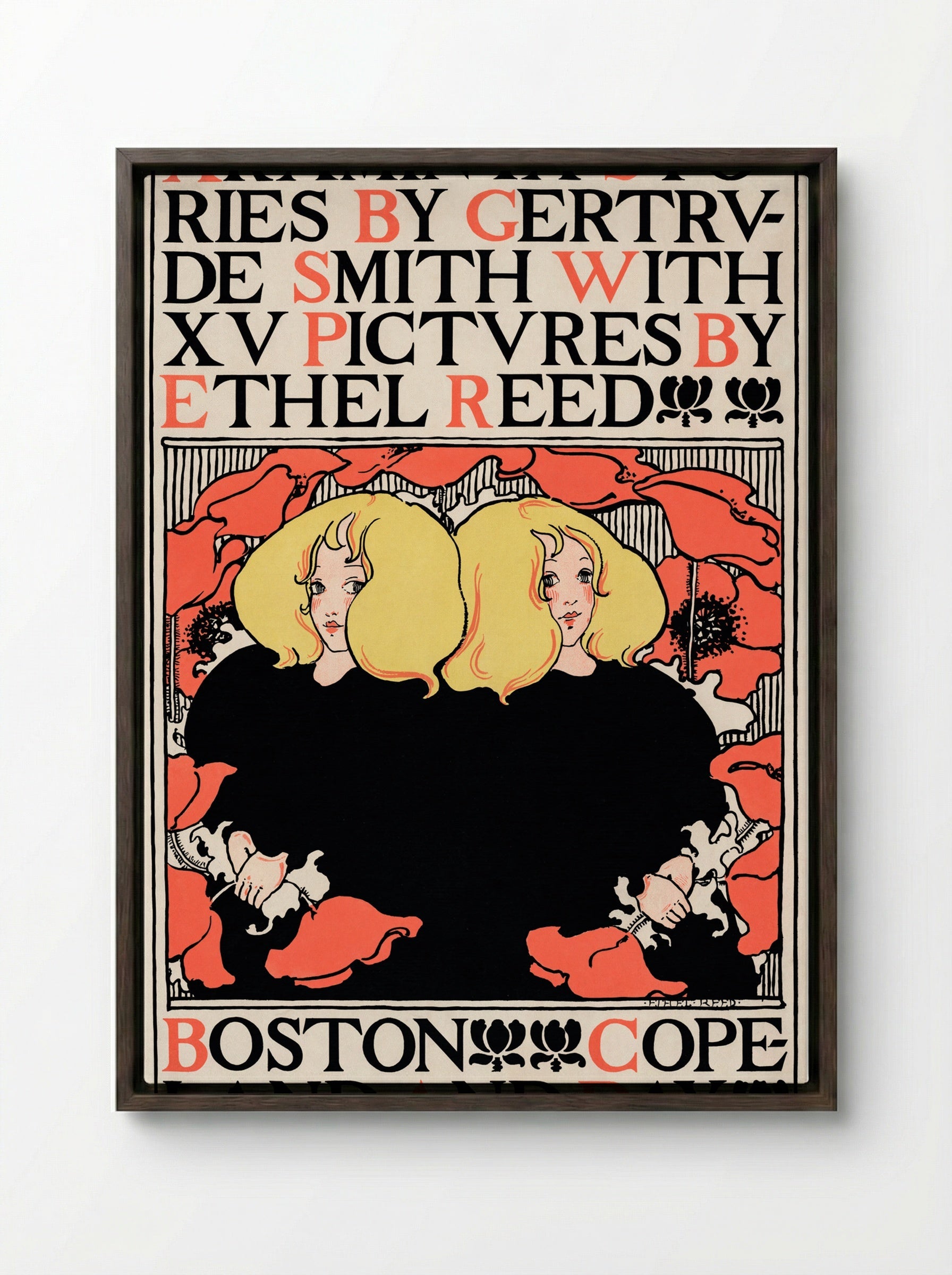 Arabella and Araminta Stories - Ethel Reed - Framed Canvas Dark Wood