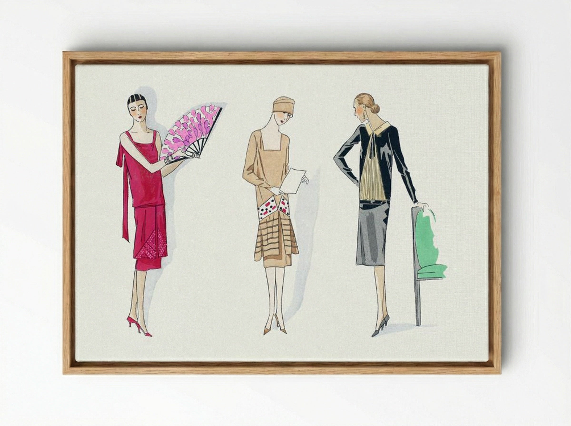 Three Dresses, 1926 - Bernard et Armand - Framed Canvas Wood