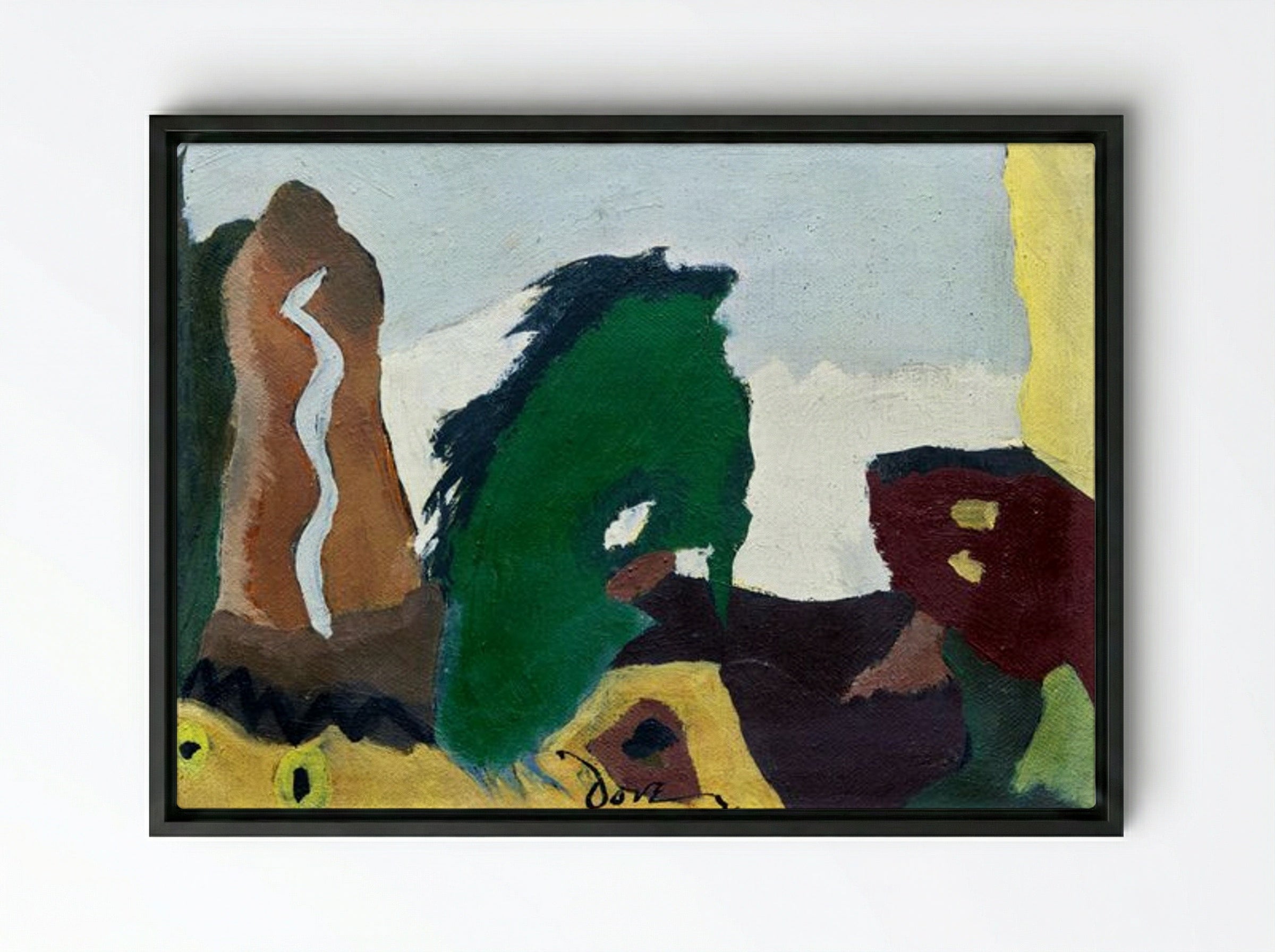 Foot of Lake - Arthur Dove - Framed Canvas Black