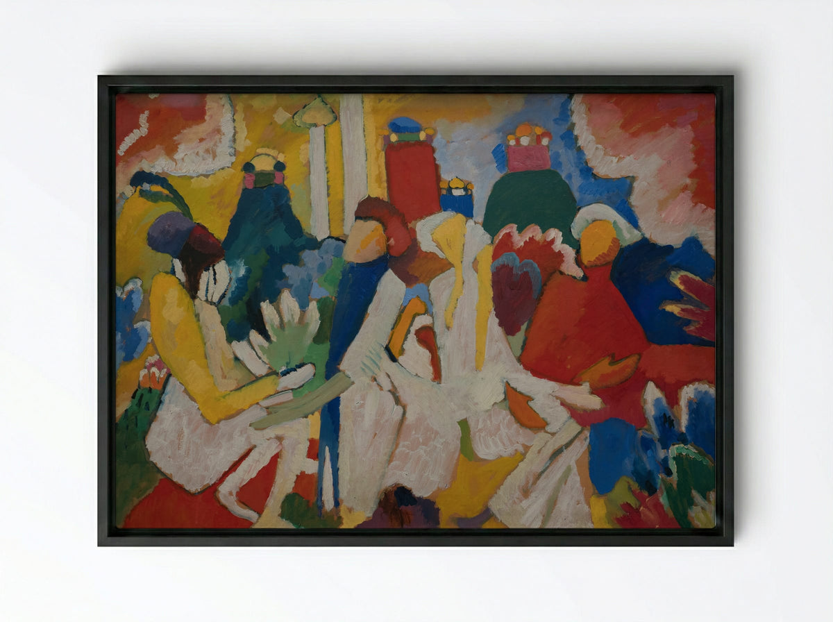 Oriental - Wassily Kandinsky - Framed Canvas Black