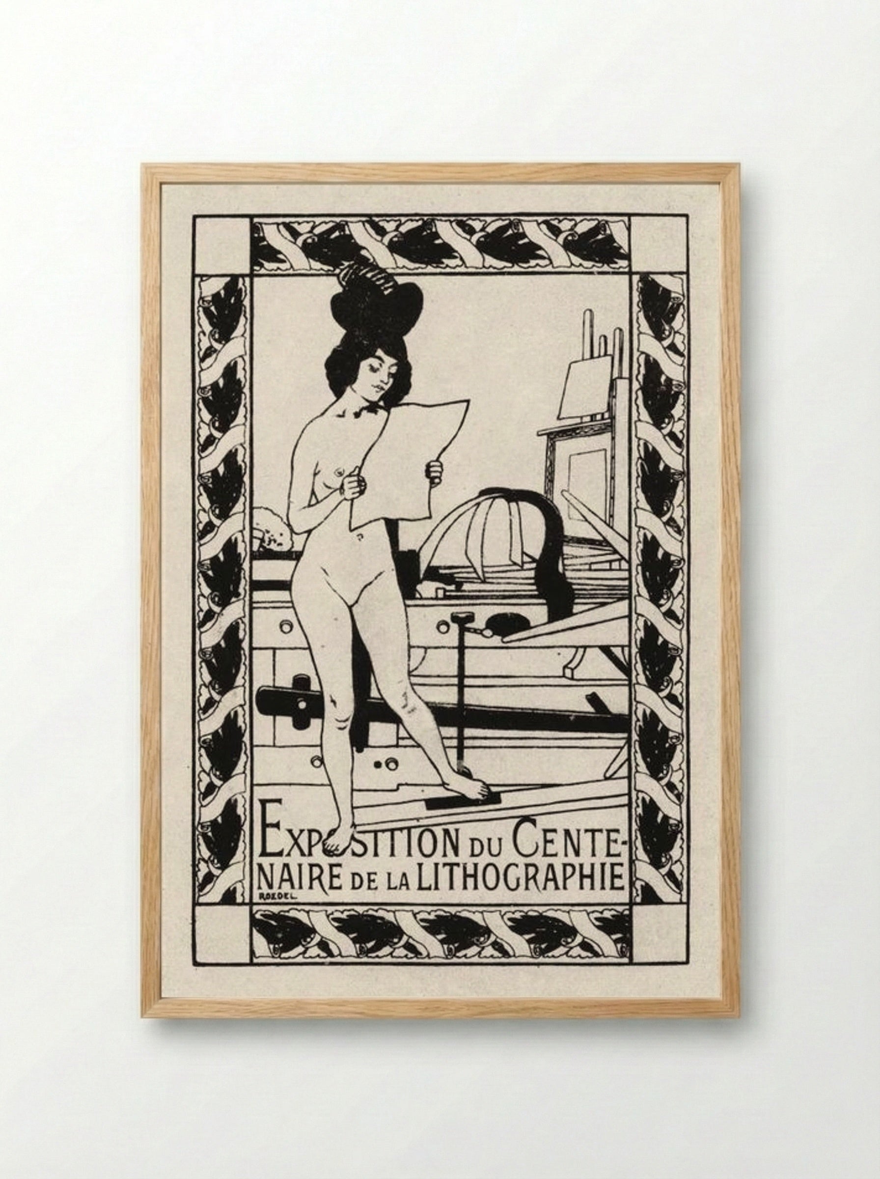 Exposition du Centenaire de la Lithographie - Auguste Roedel - Framed Print Wood