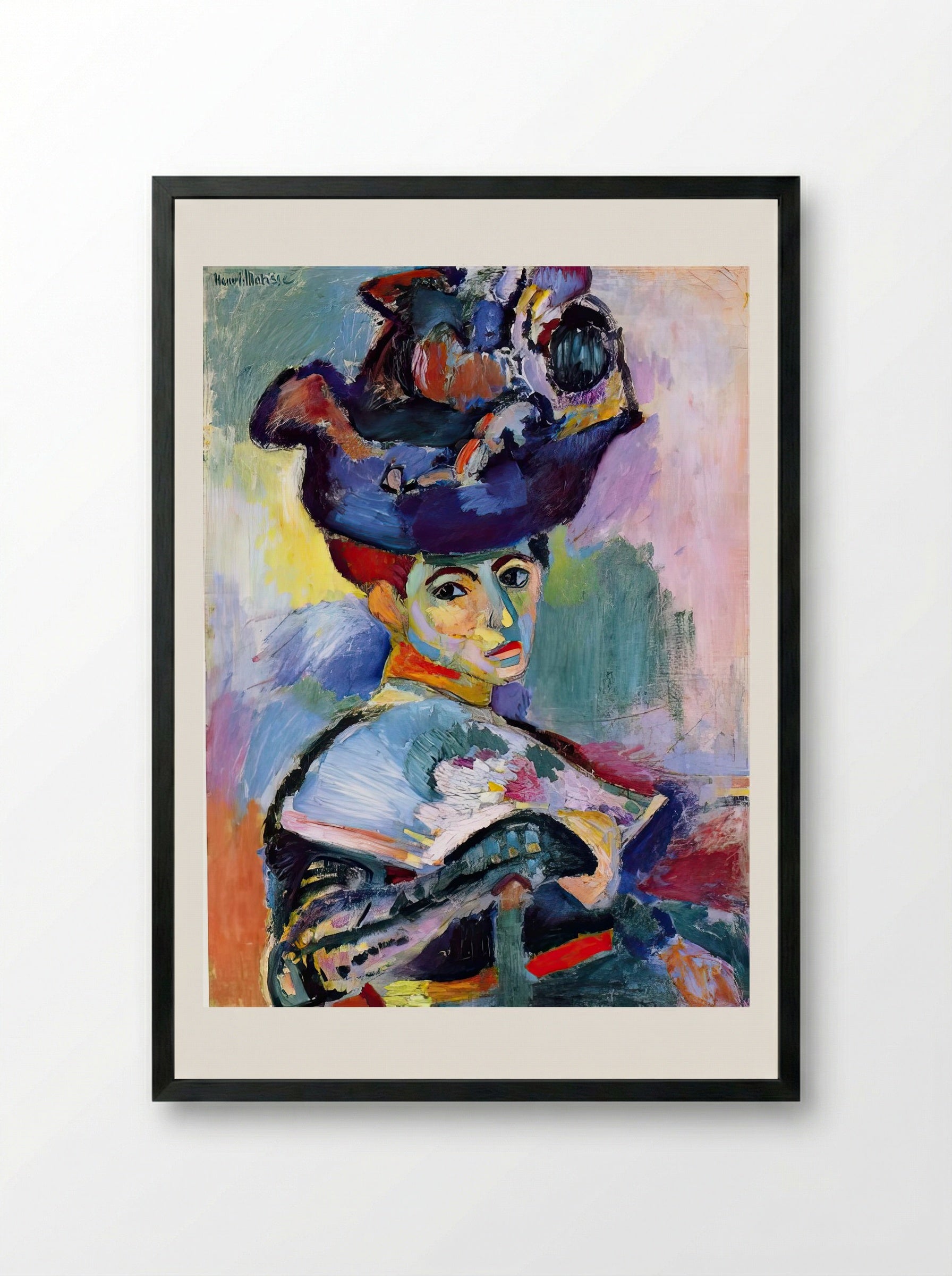 Woman Beside the Water by Henri Matisse – Fauvist Figurative Landscape Print - Framed Print Black