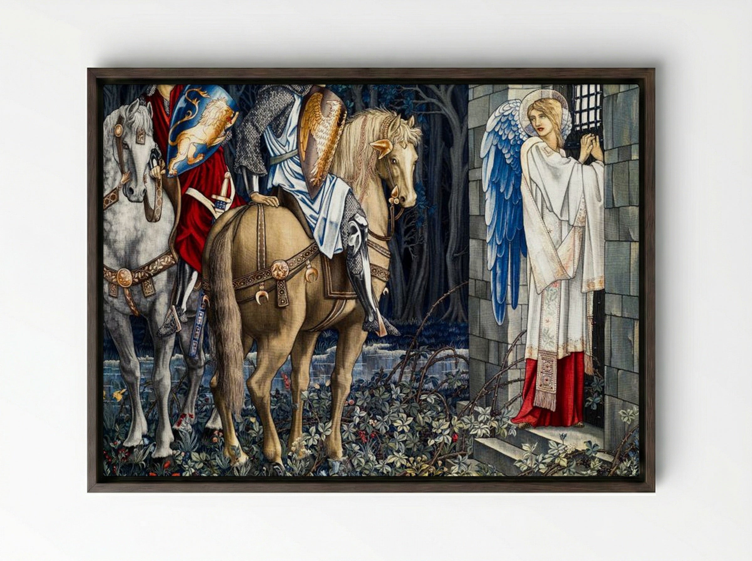 The Failure of Sir Gawaine - Edward Burne-Jones - Framed Canvas Dark Wood