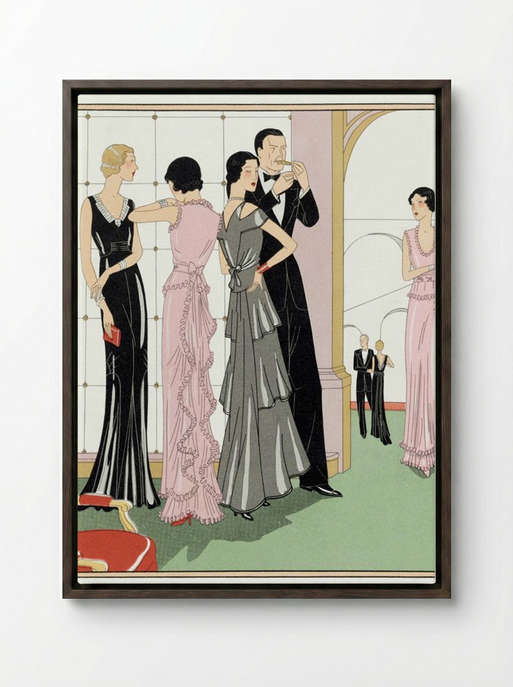 Evening Wears - Martial et Armand - Framed Canvas Dark Wood