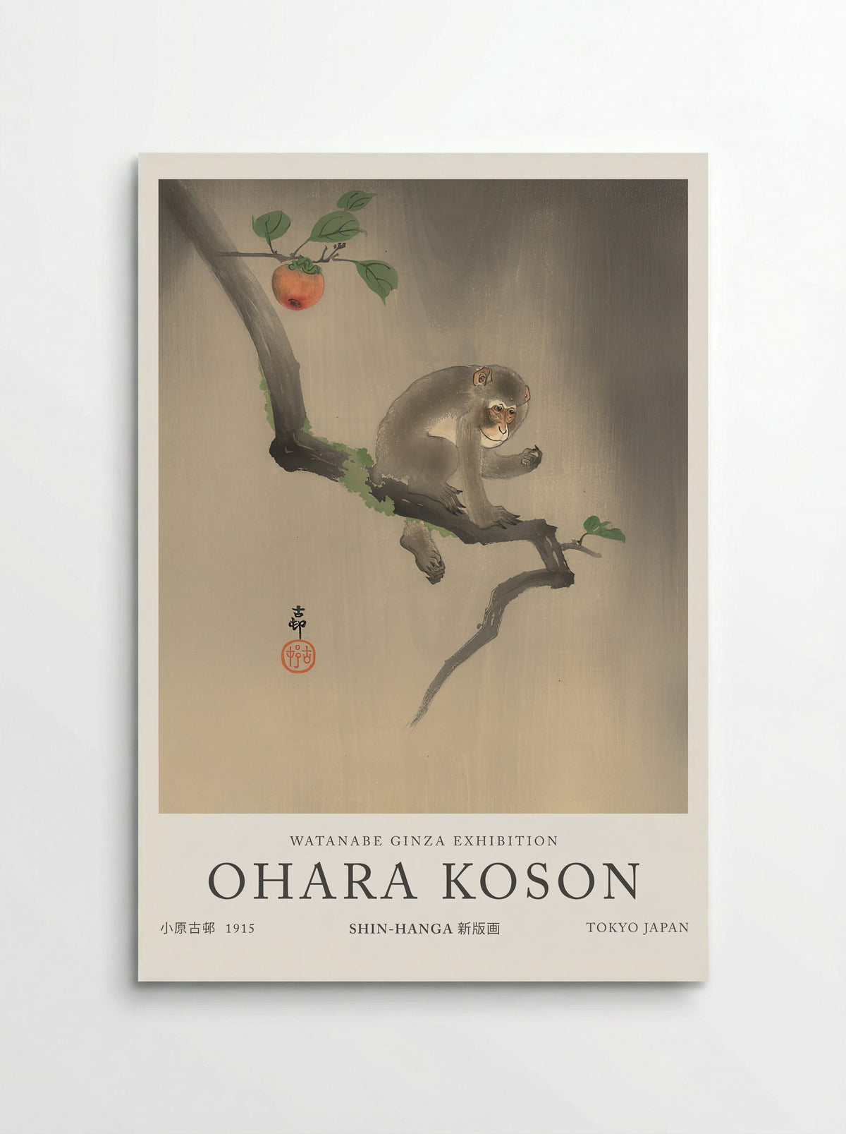 Monkey On The Tree - Ohara Koson - Poster