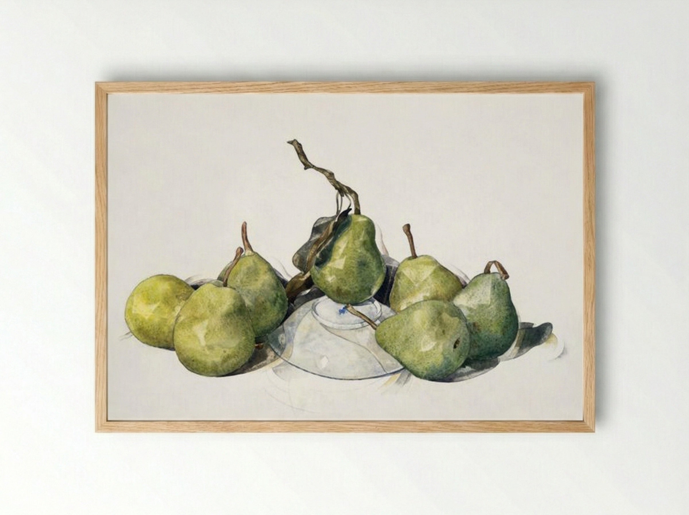 Green Pears - Charles Demuth - Framed Print Wood