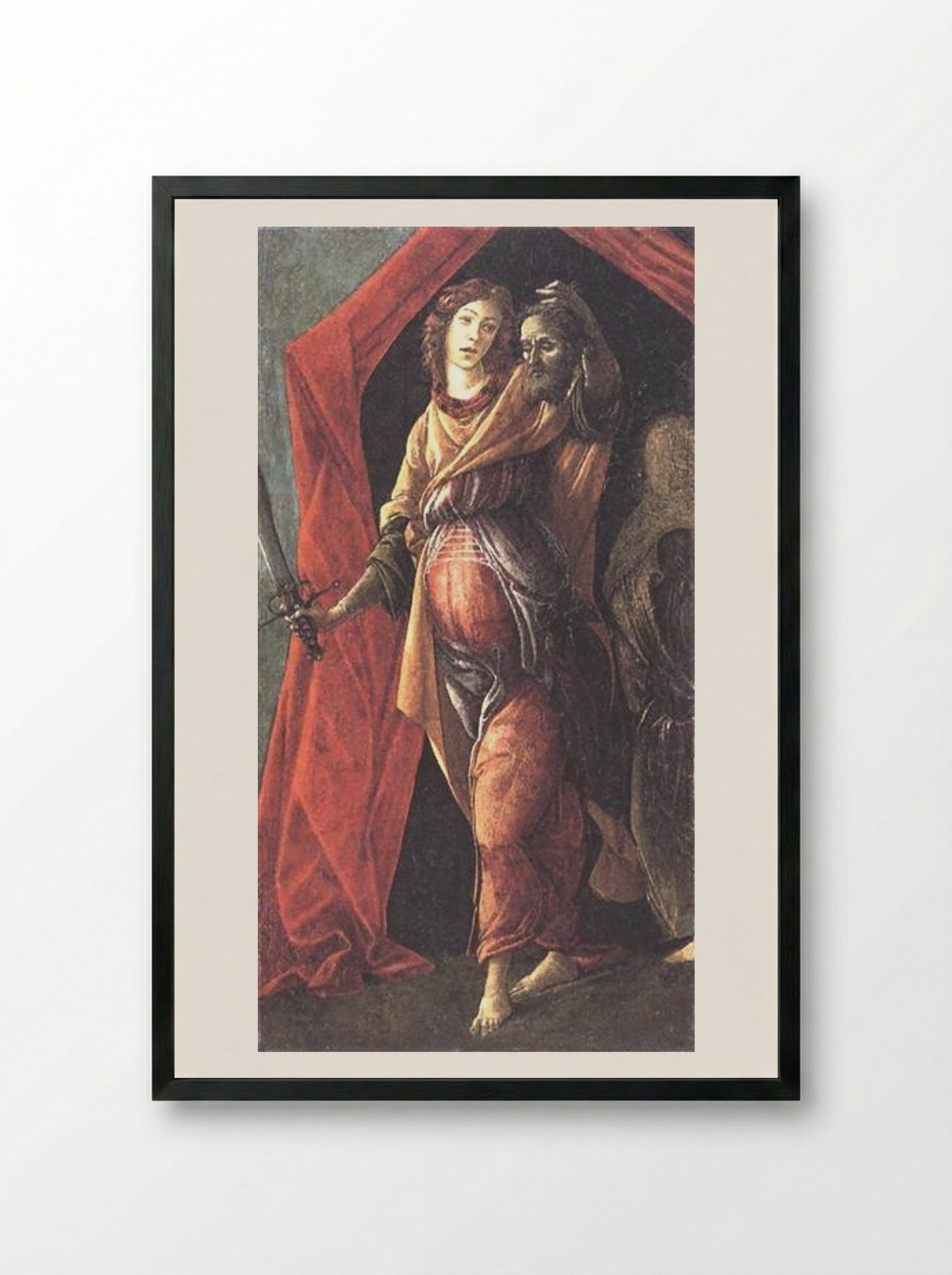Judith Leaving the Tent of Holofernes - Sandro Botticelli - Framed Print Black