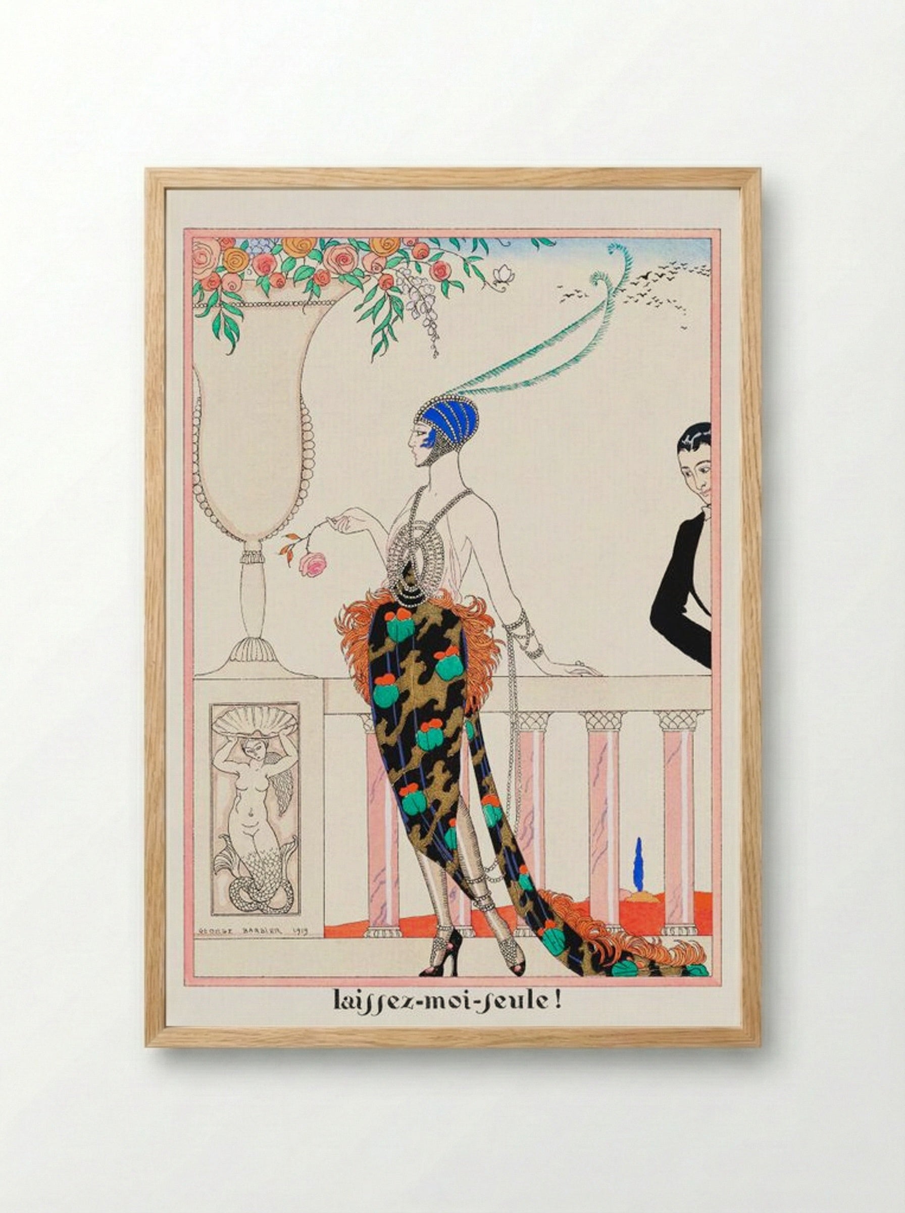 Laissez-moi Seule! (from Les Feuillets d'Art) - George Barbier - Framed Print Wood