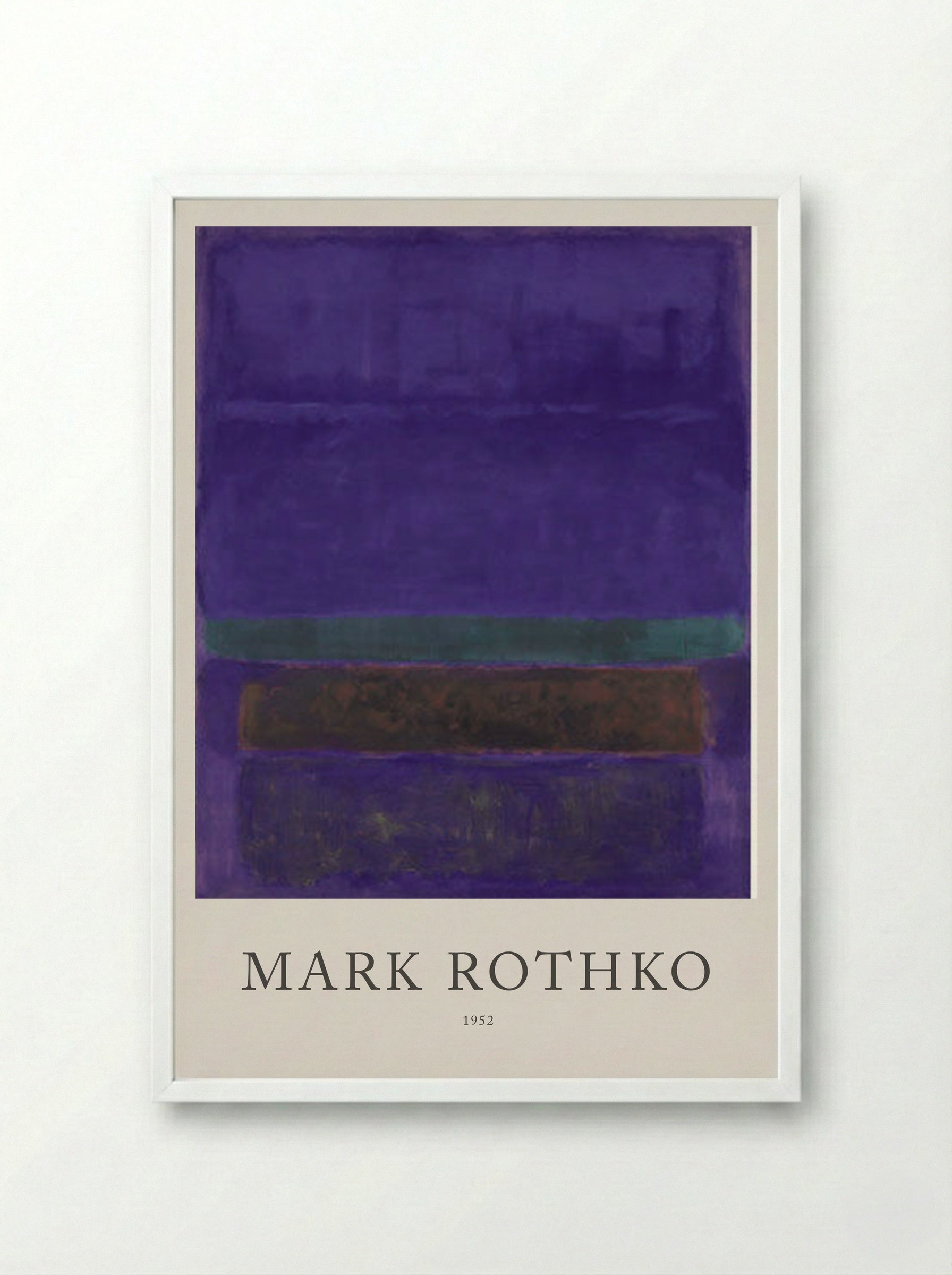 Untitled (Violet, Green and Red on Violet Ground) - Mark Rothko - Framed Print White