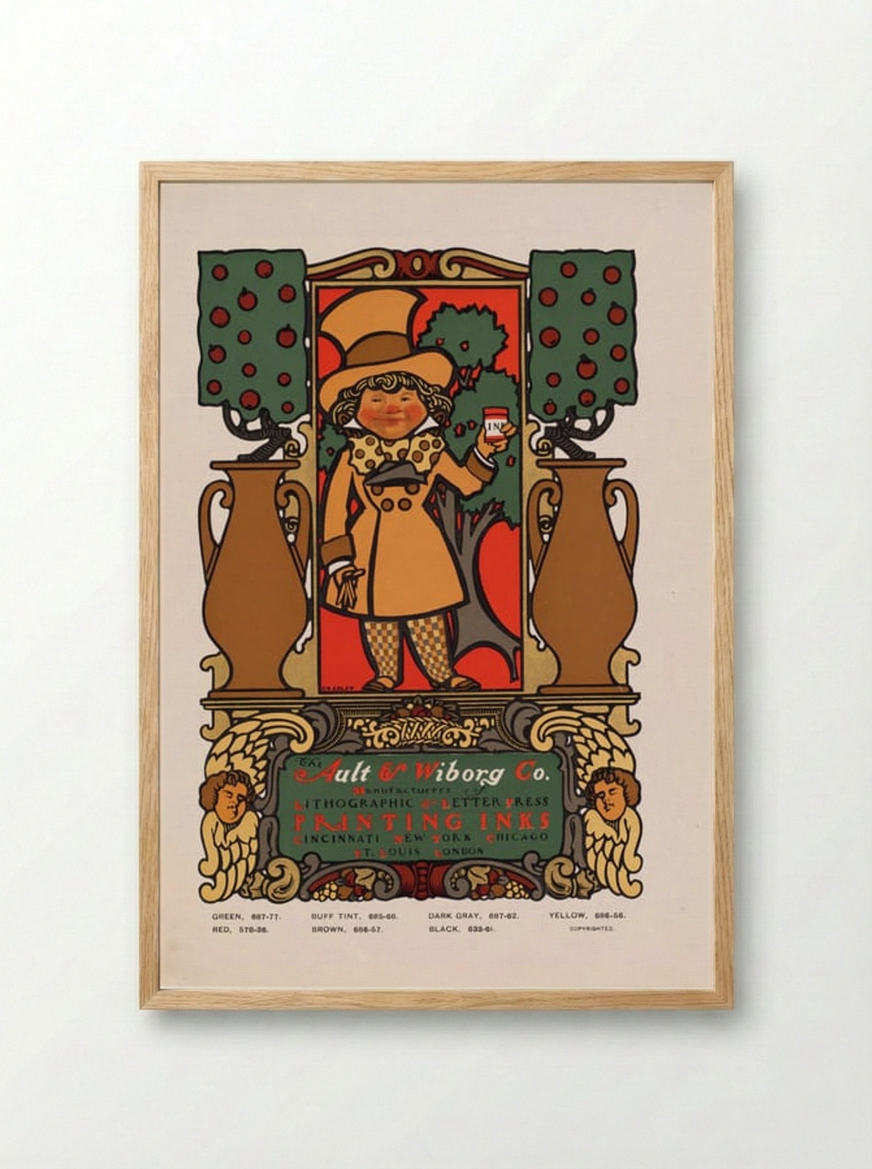 The Ault & Wiborg Co. (Printing Inks Advertisement) - Will H. Bradley - Framed Print Wood