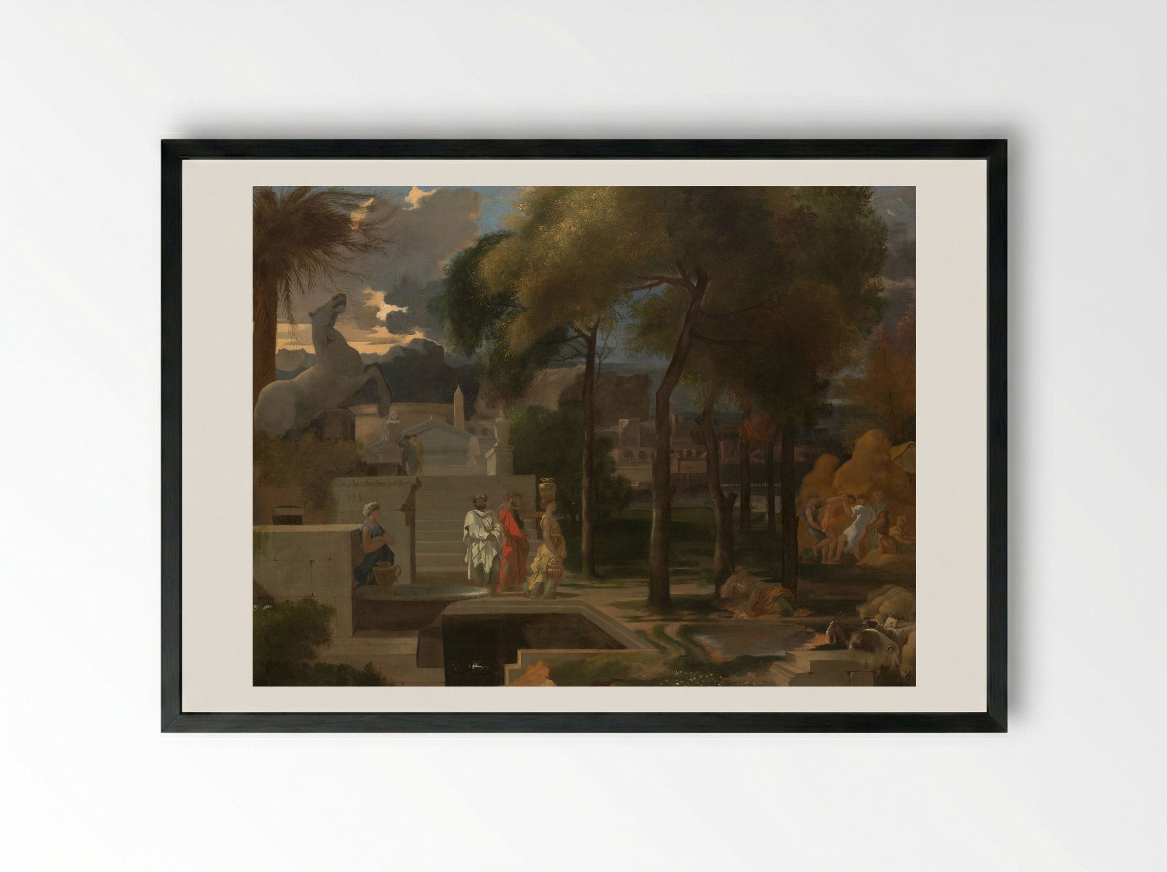 A Classical Landscape - Sébastien Bourdon - Framed Print Black