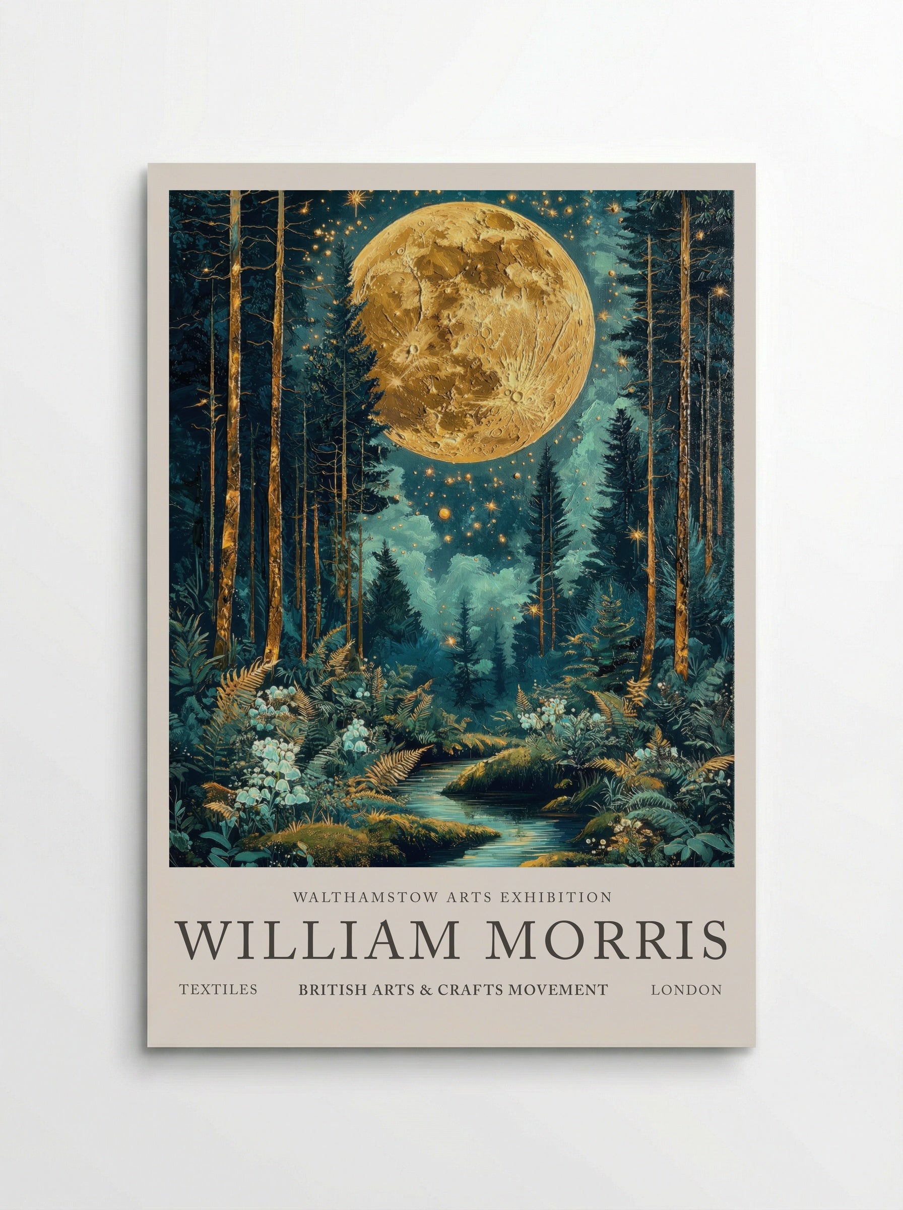 Moonlit Forest - William Morris - Poster