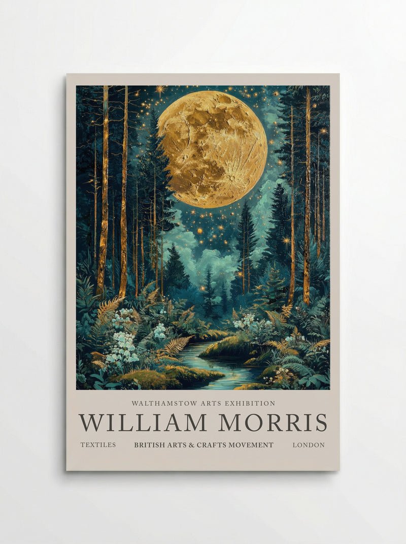 Moonlit Forest - William Morris - Poster