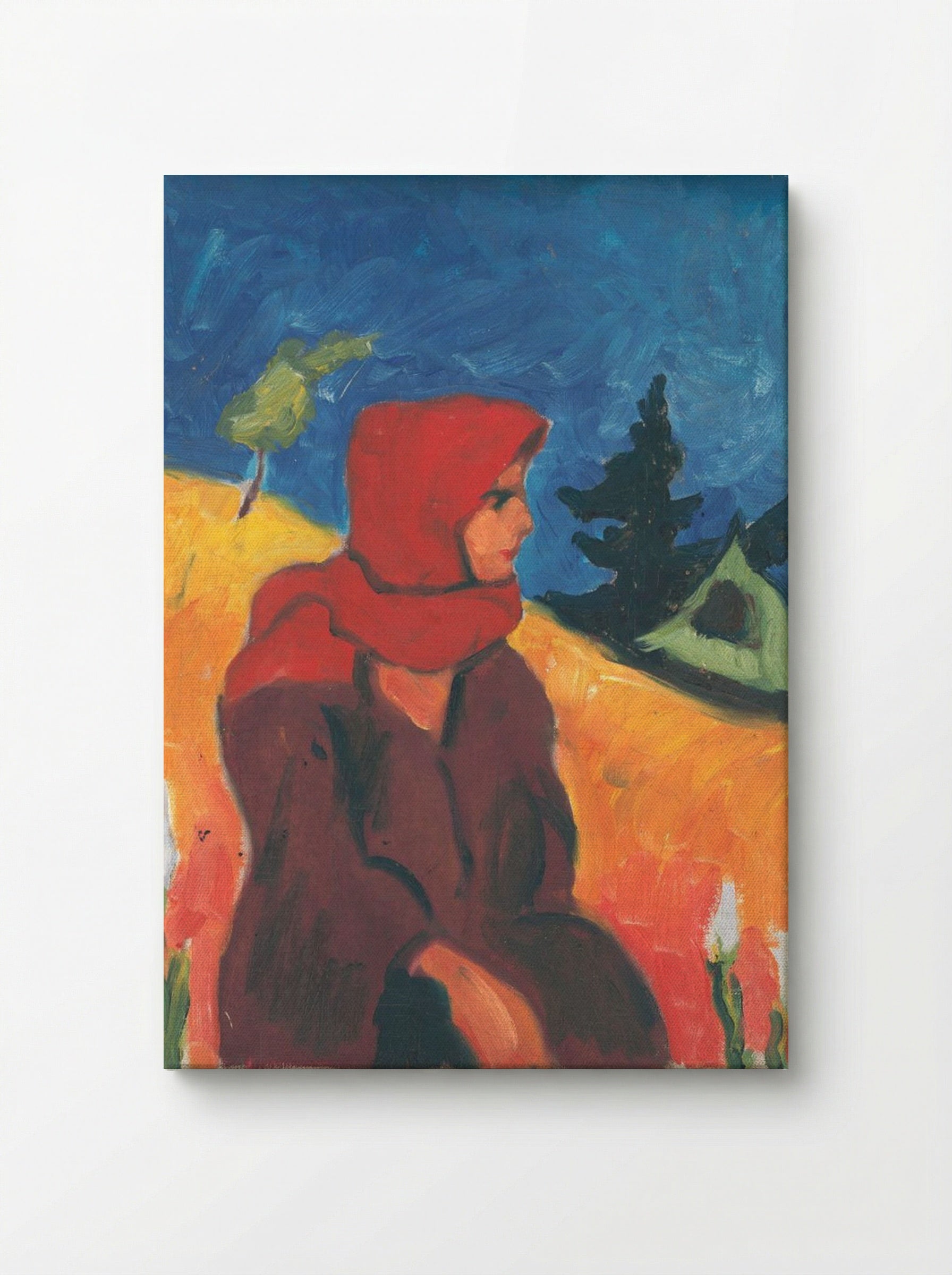 Village Girl in a Red Scarf - Zolo Palugyay - Canvas