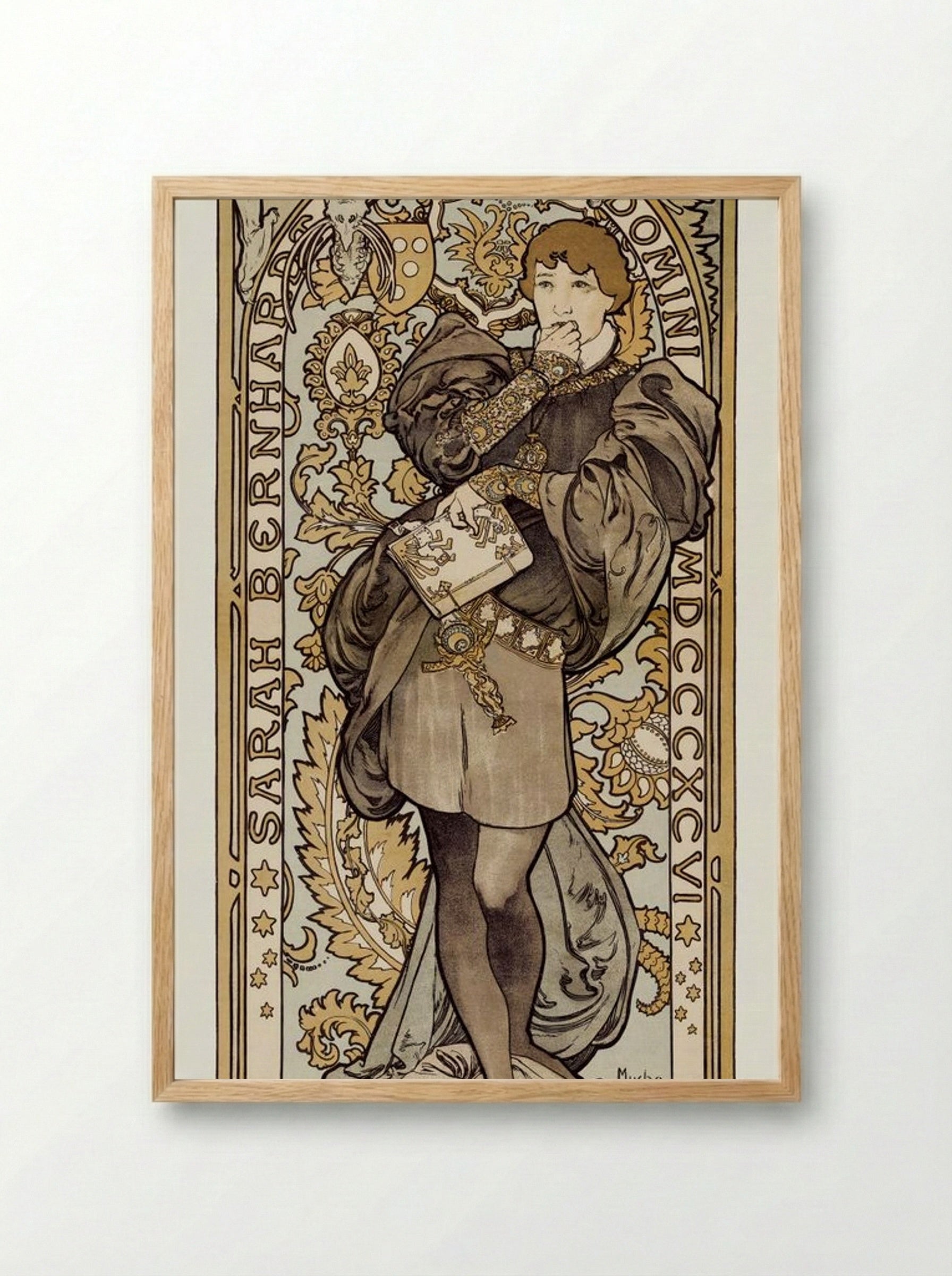 Théâtre de la Renaissance: Lorenzaccio - Alphonse Mucha - Framed Print Wood