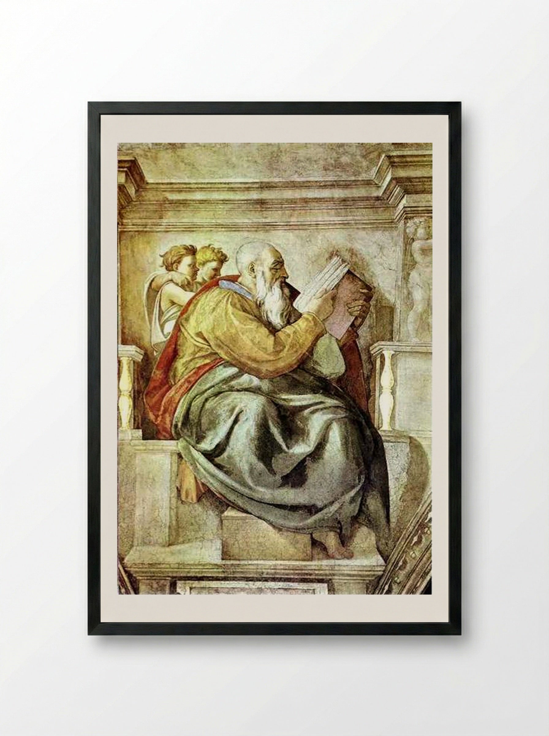 The Prophet Zechariah - Michelangelo - Framed Print Black