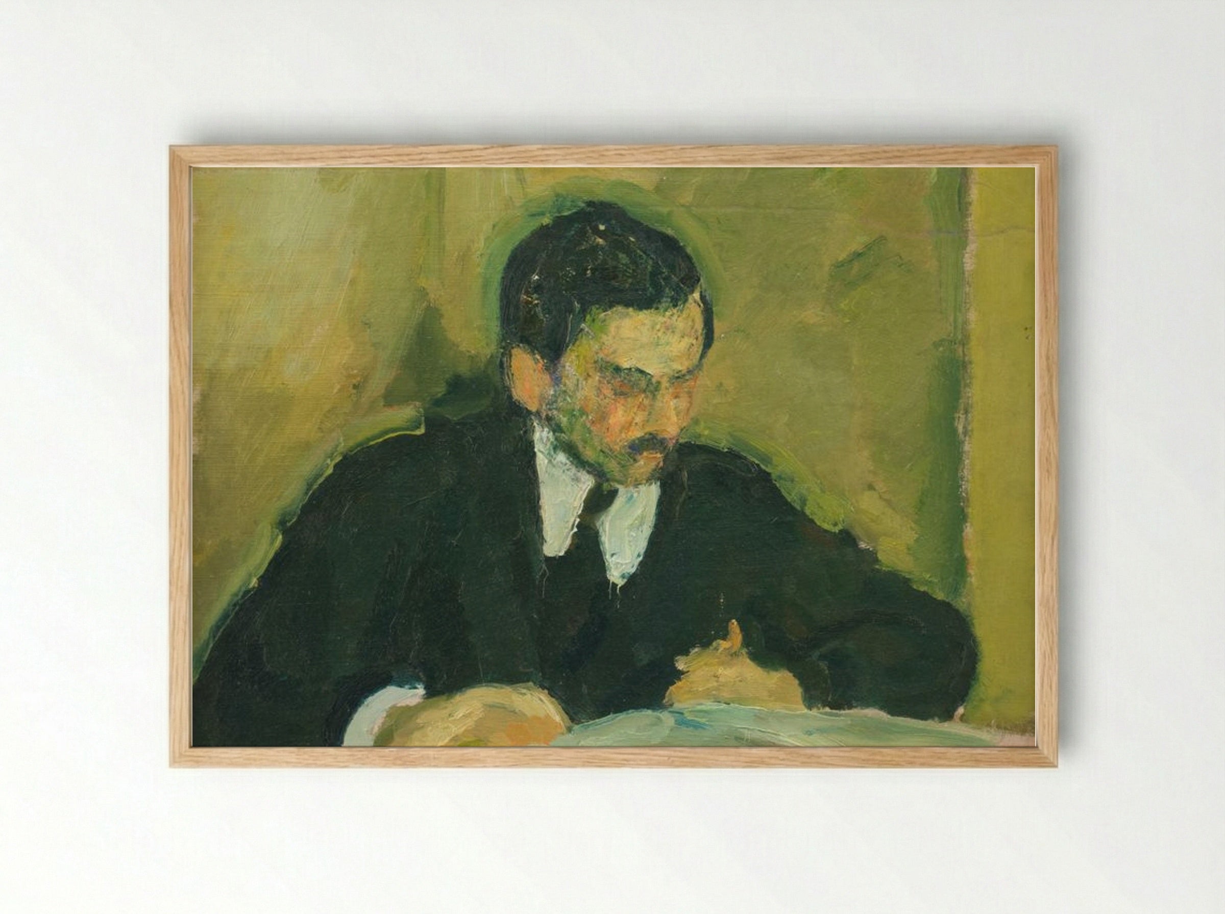 The Painter Ernst Goldschmidt Reading - Harald Giersing - Framed Print Wood