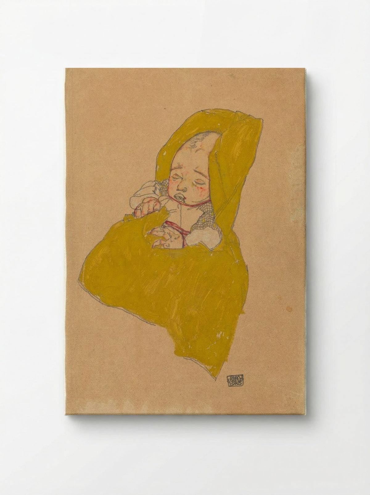 Infant in Swaddling Clothes - Egon Schiele - Canvas