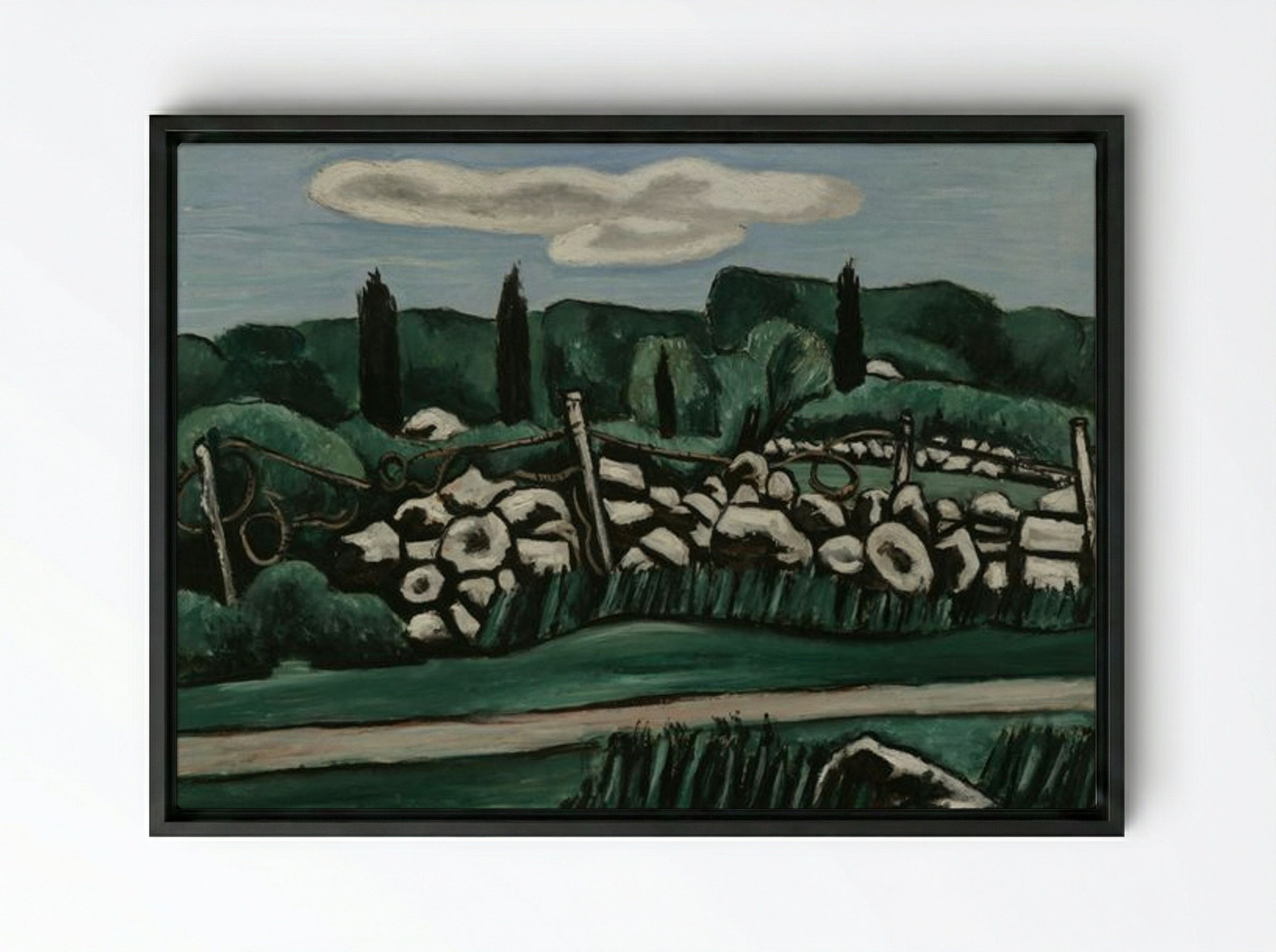 The Last Stone Walls, Dogtown - Marsden Hartley - Framed Canvas Black