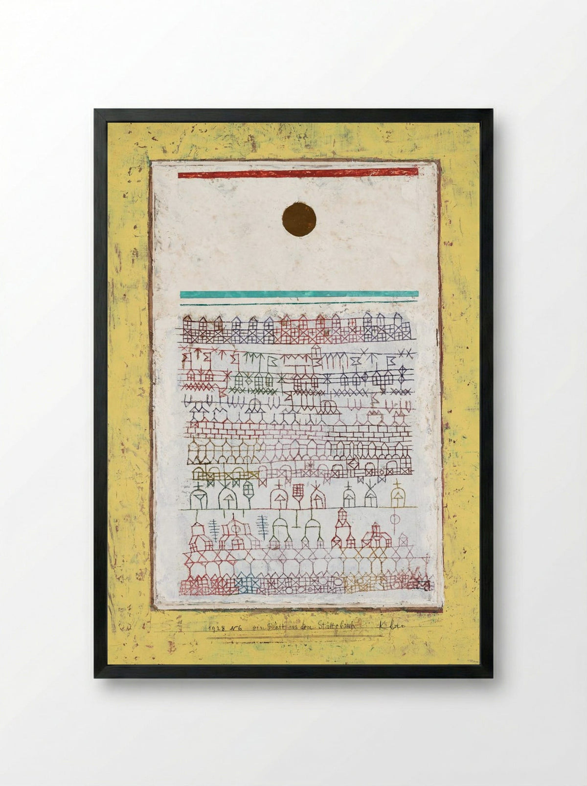 A Sheet from the City Book - Paul Klee - Framed Print Black