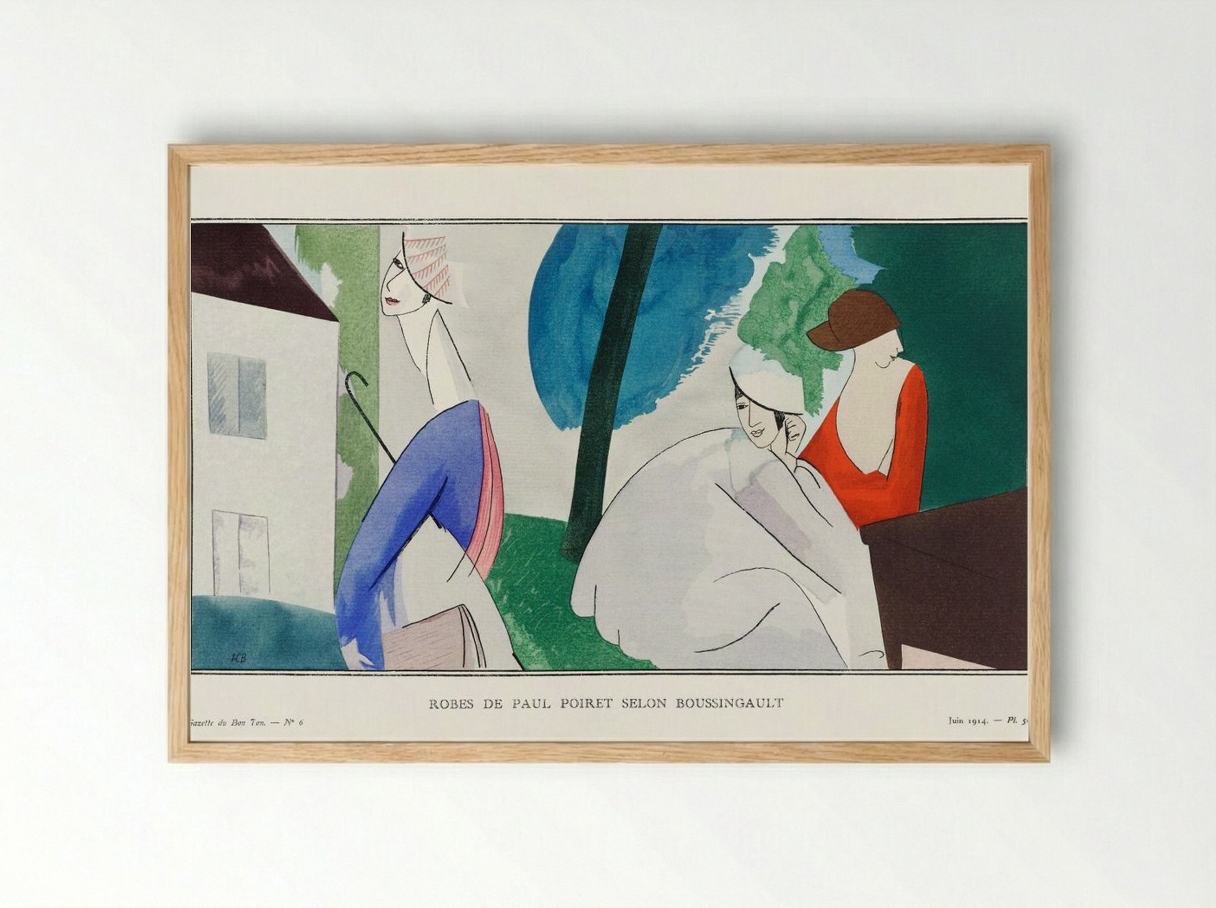 Robes de Paul Poiret selon Boussingault - Jean-Louis Boussingault - Framed Print Wood
