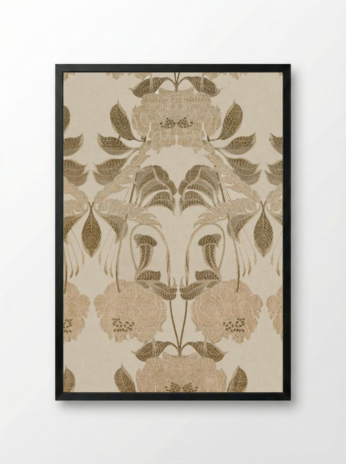 Silk with Art Nouveau Design - Georges de Feure - Framed Print Black