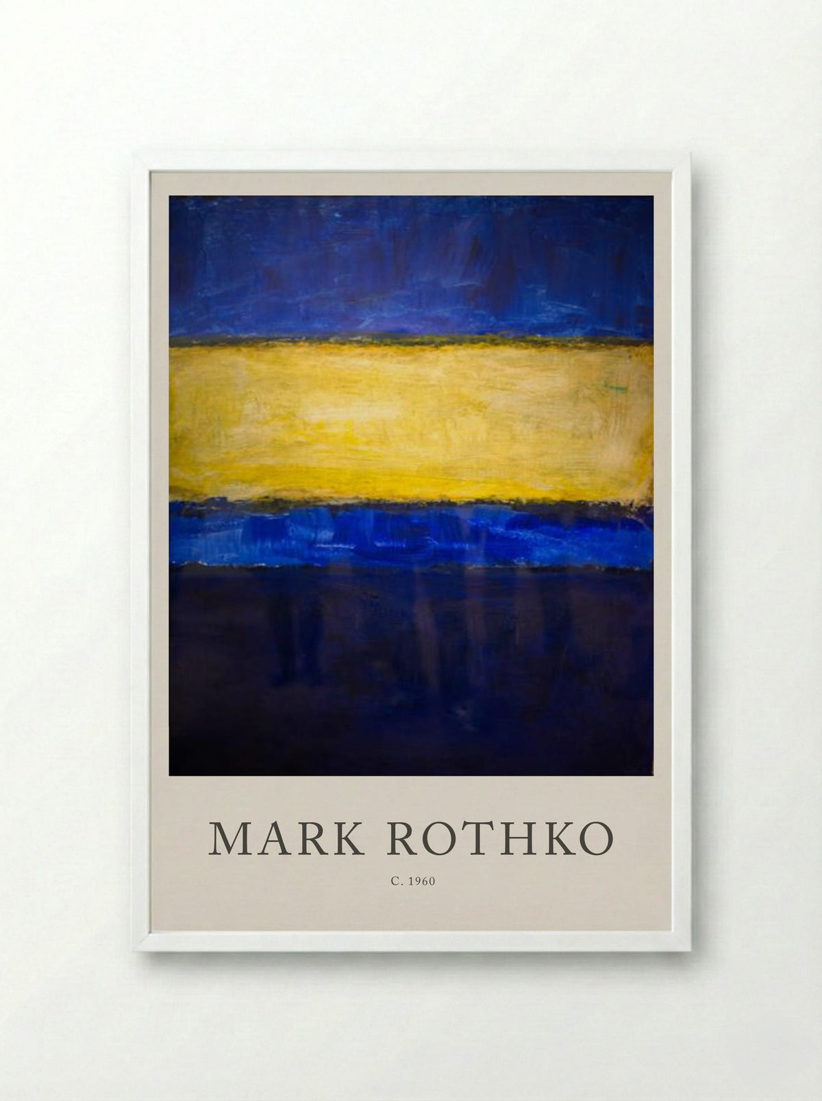 Untitled (Blue, Yellow, Blue) - Mark Rothko - Framed Print White