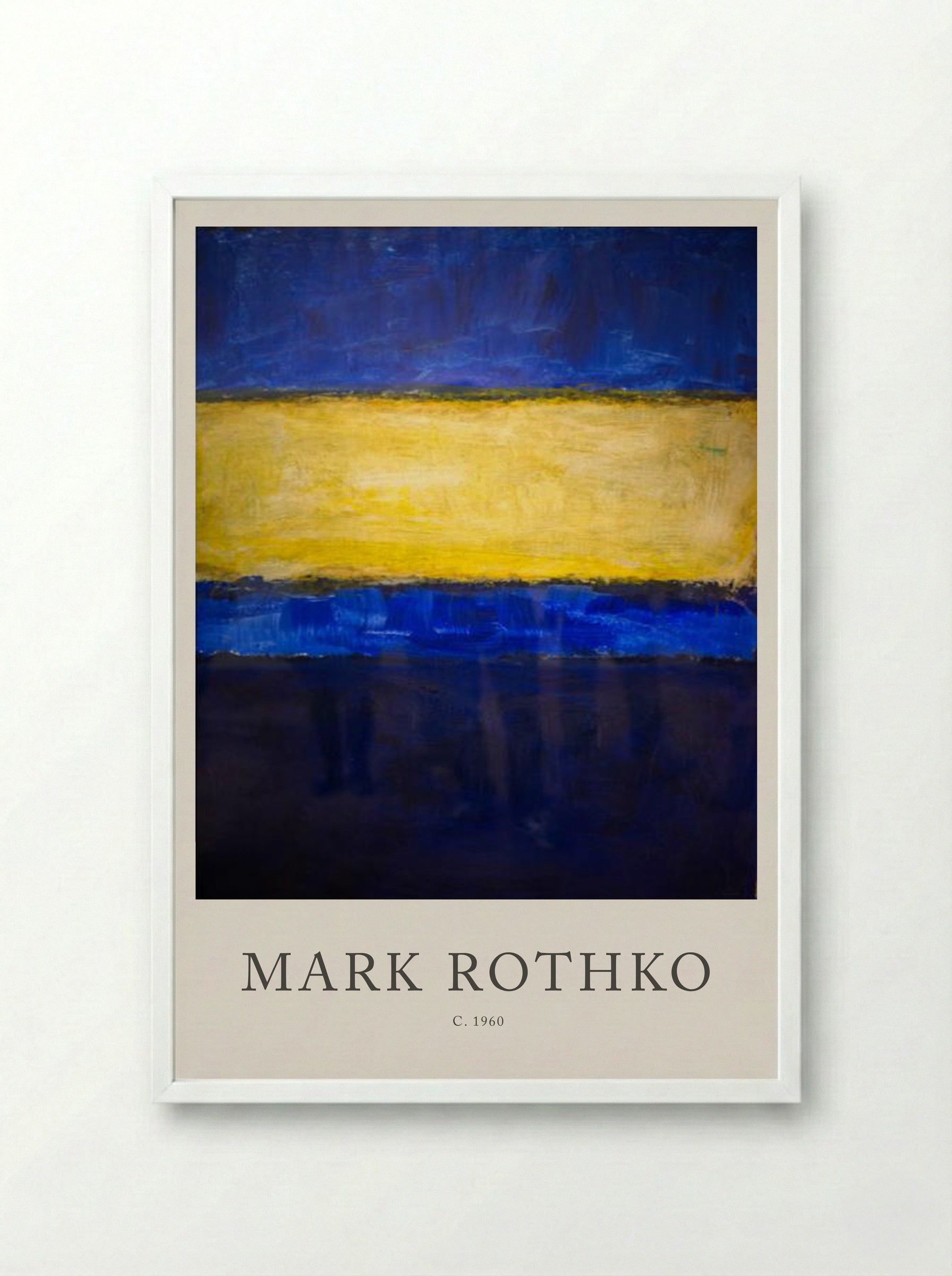 Untitled (Blue, Yellow, Blue) - Mark Rothko - Framed Print White