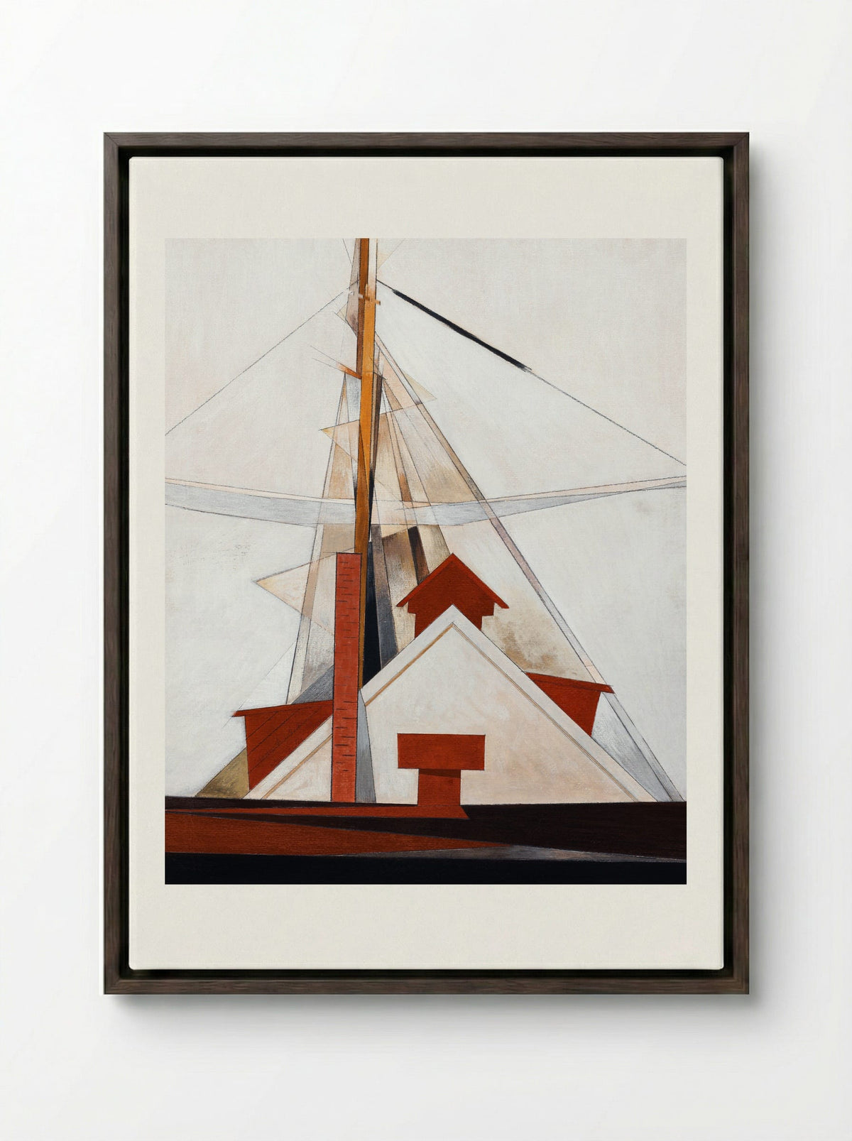 Masts - Charles Demuth - Framed Canvas Dark Wood
