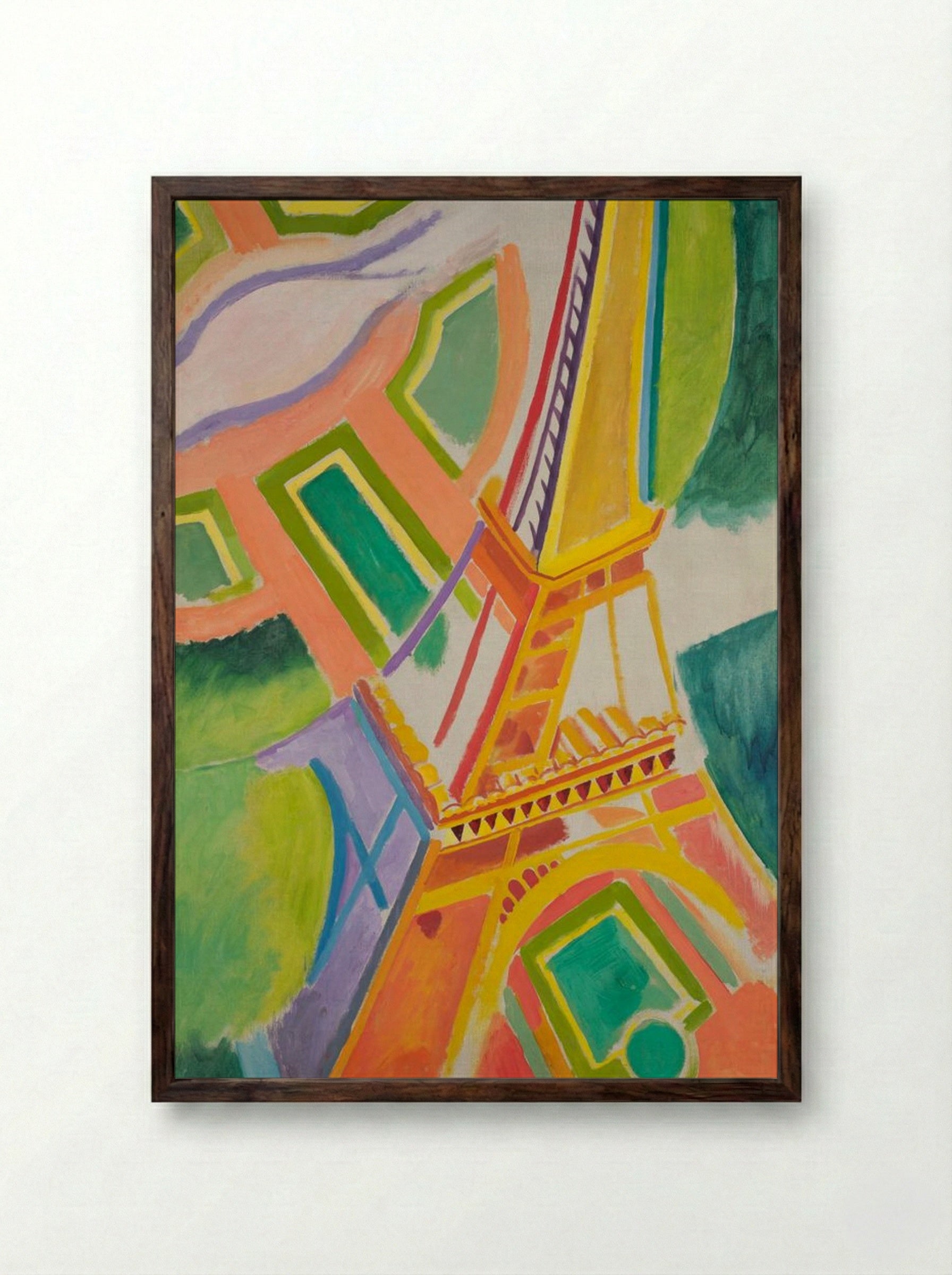 Eiffel Tower - Robert Delaunay - Framed Print Dark Wood