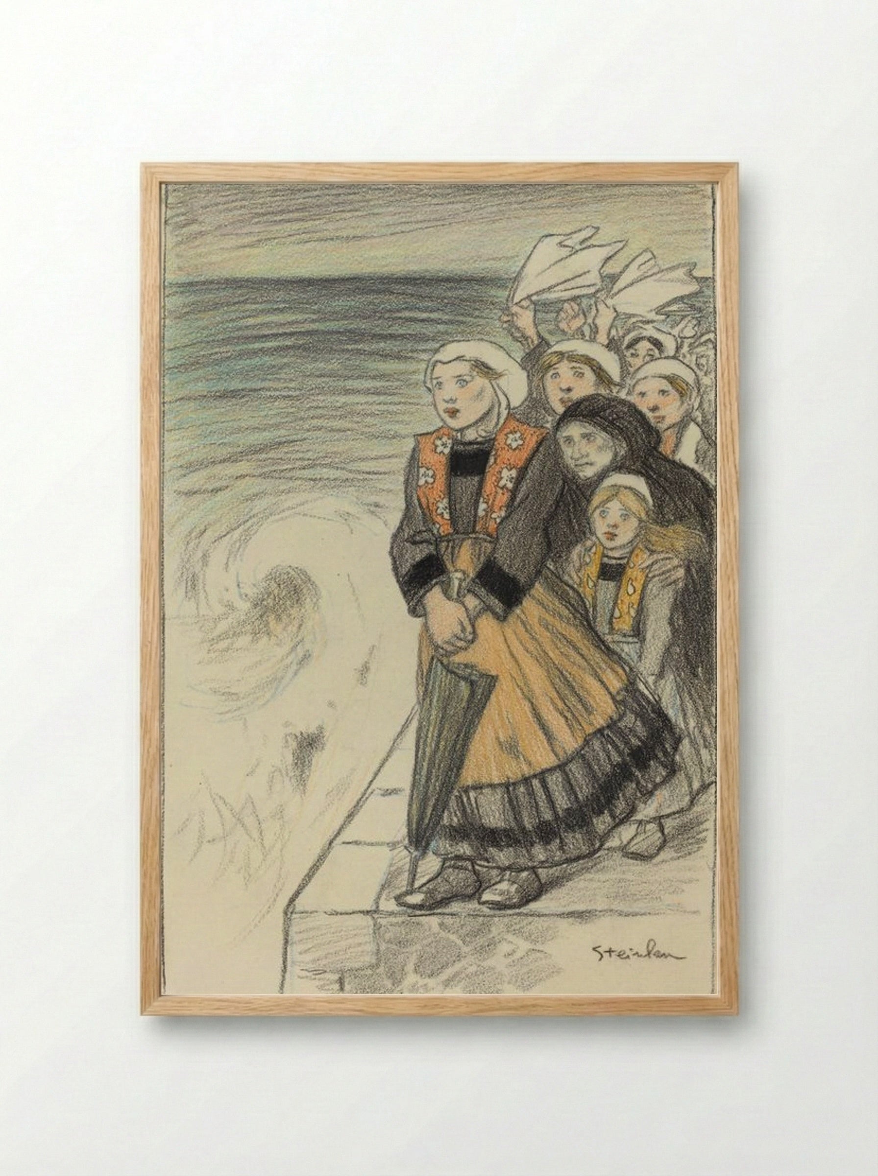 Sailors' Wives - Théophile Alexandre Steinlen - Framed Print Wood