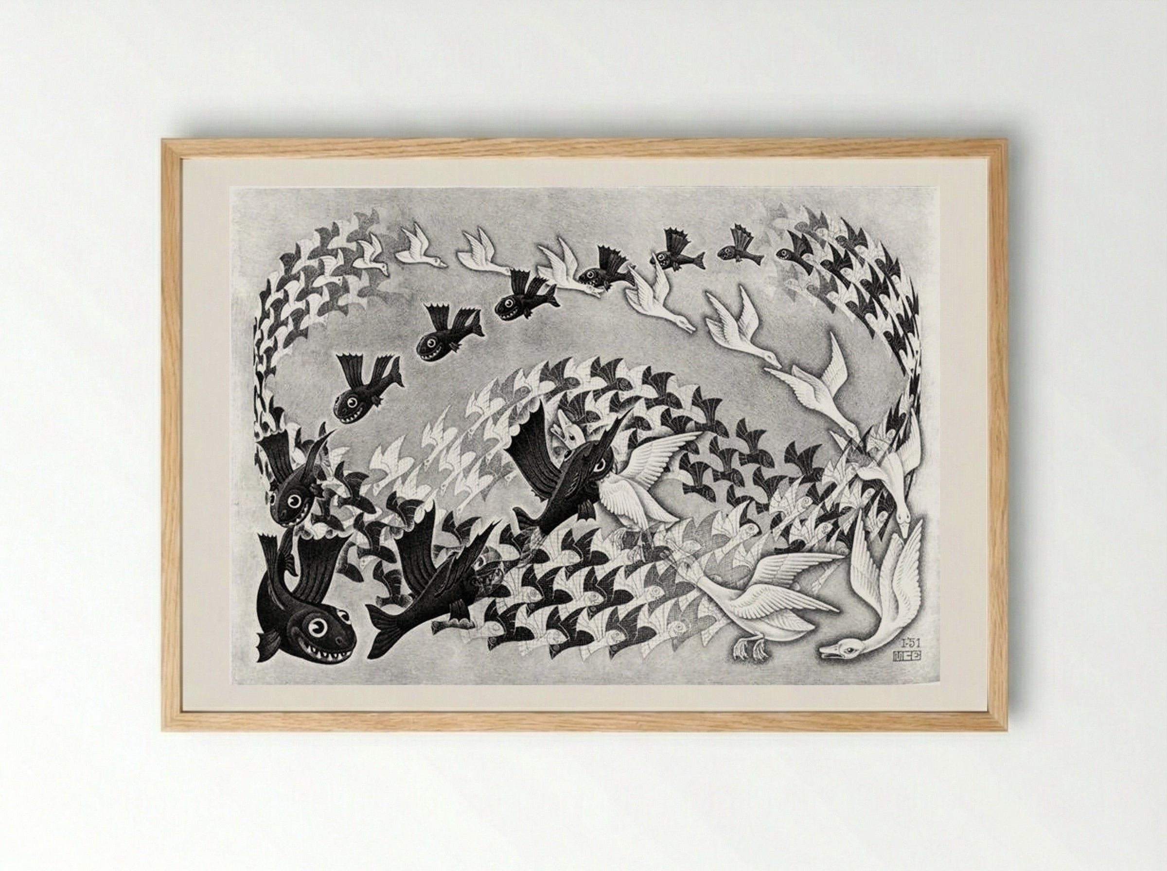Predestination - M.C. Escher - Framed Print Wood