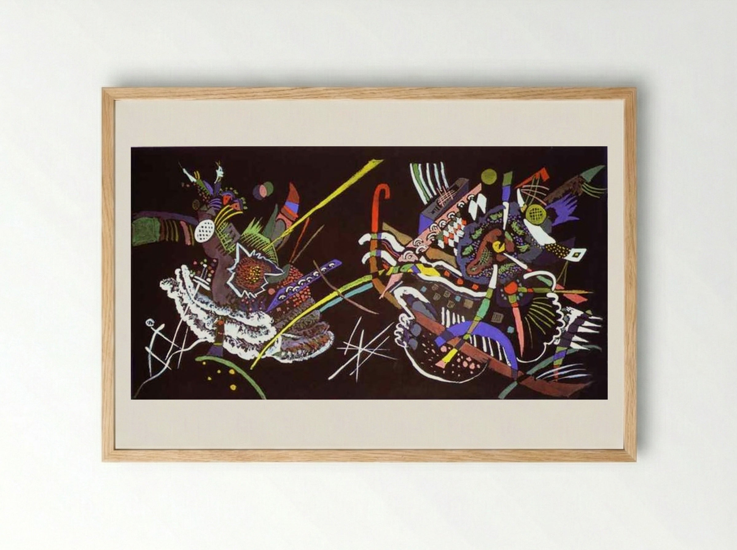 Draft for Mural In The Unjuried Art Show, Wall B - Wassily Kandinsky - Framed Print Wood