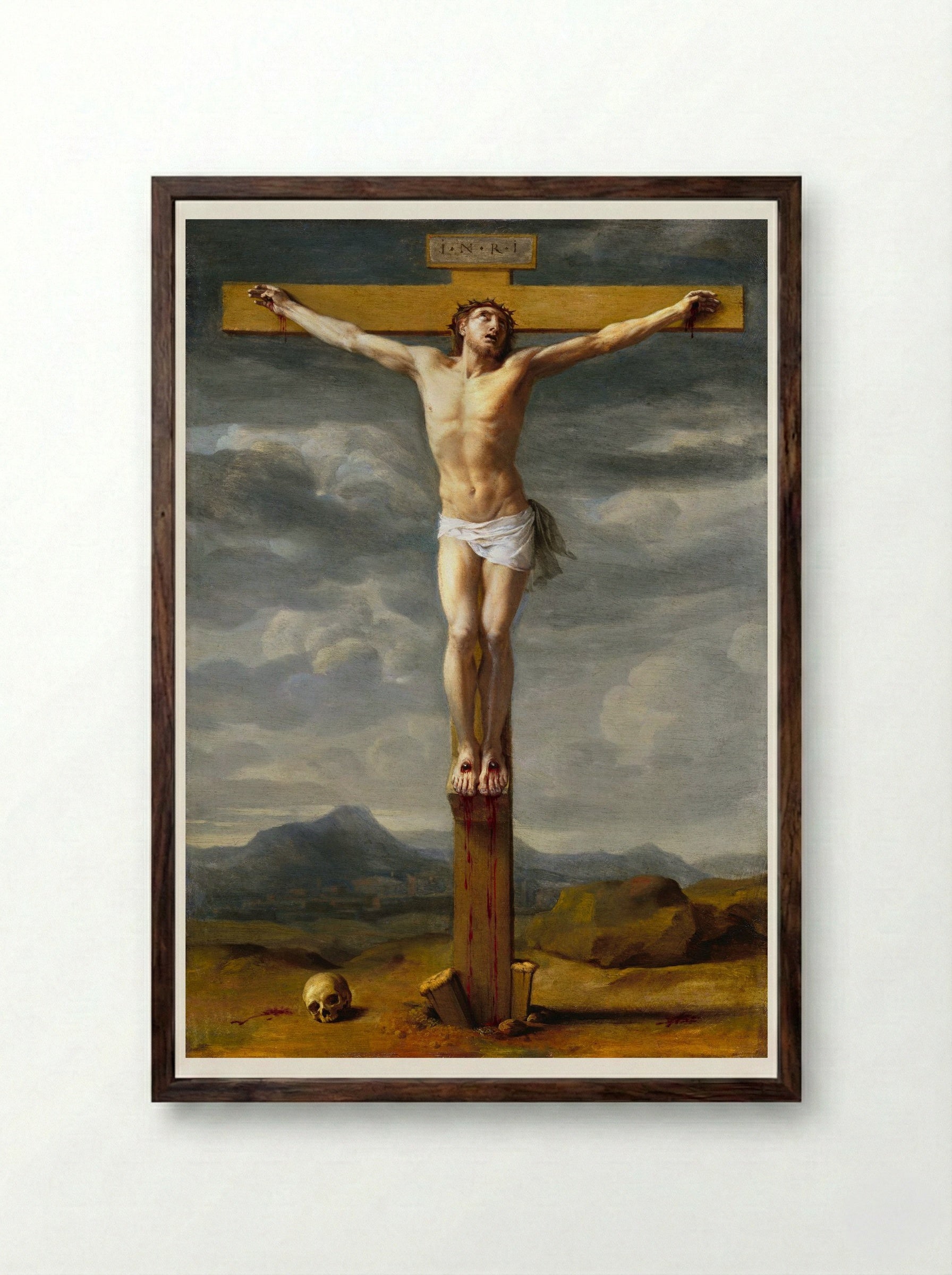 Crucifixion - Eustache Le Sueur - Framed Print Dark Wood
