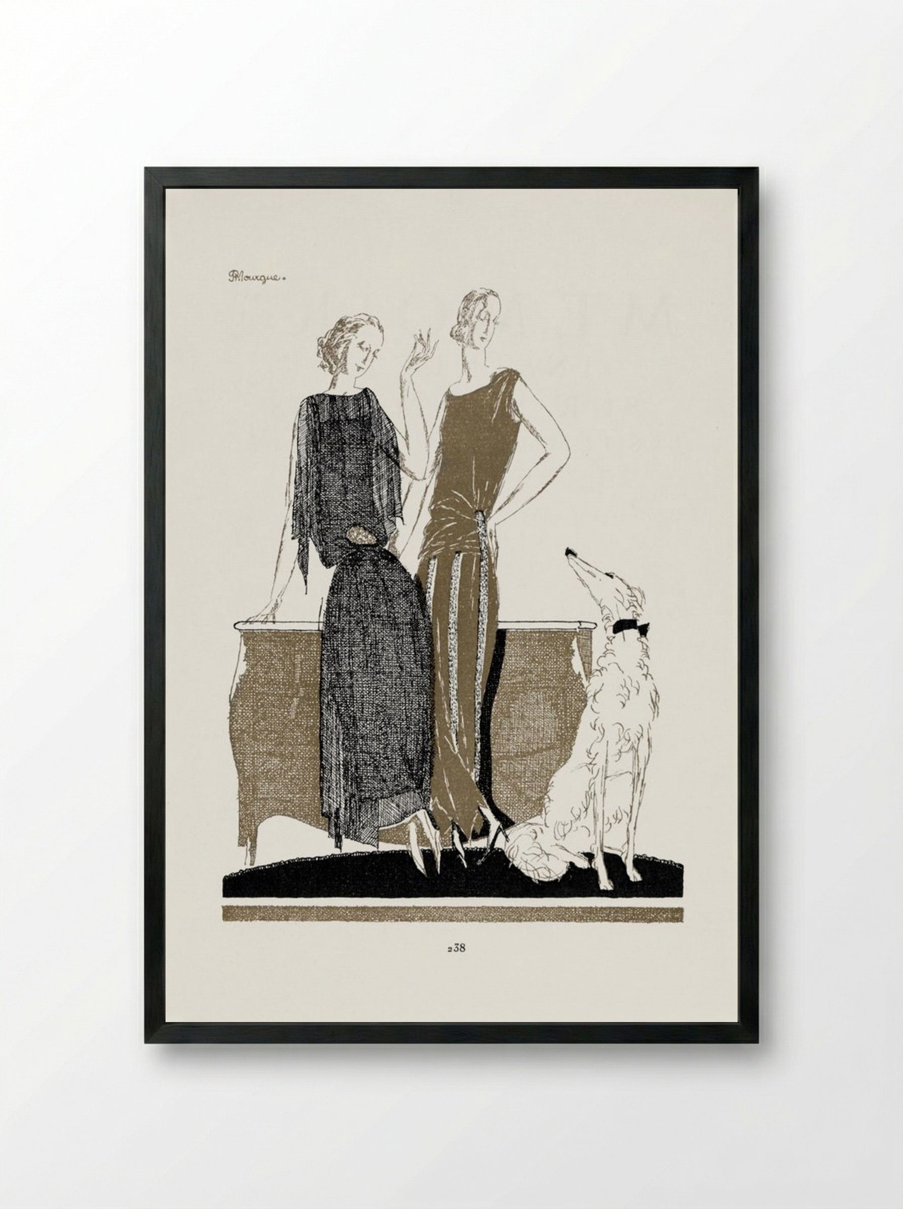 Two Dresses by Doeuillet - Pierre Morgue - Framed Print Black