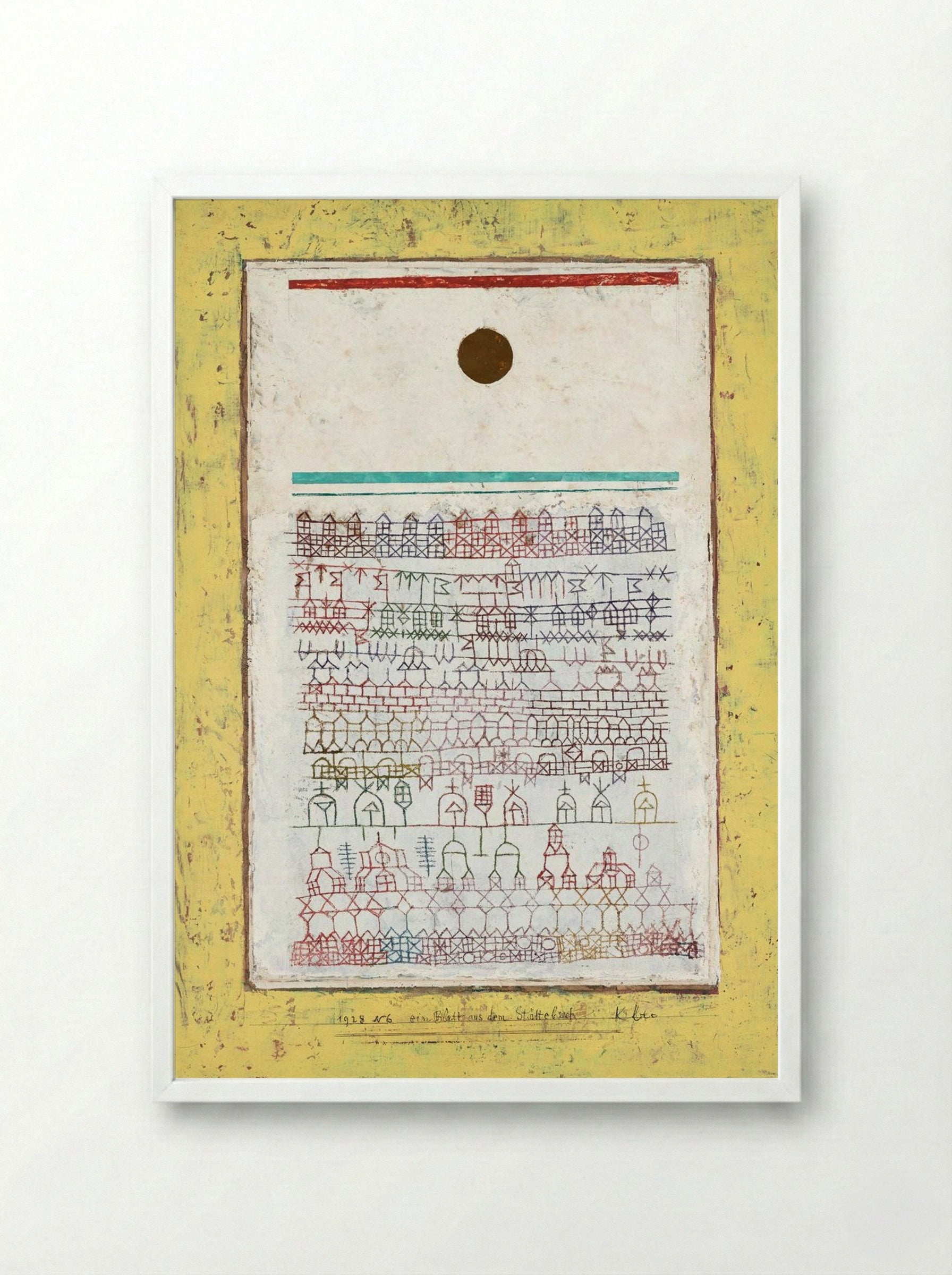 A Sheet from the City Book - Paul Klee - Framed Print White