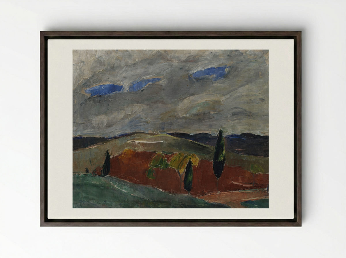 Cemetery Road in Toledo - Jens Adolf Jerichau - Framed Canvas Dark Wood
