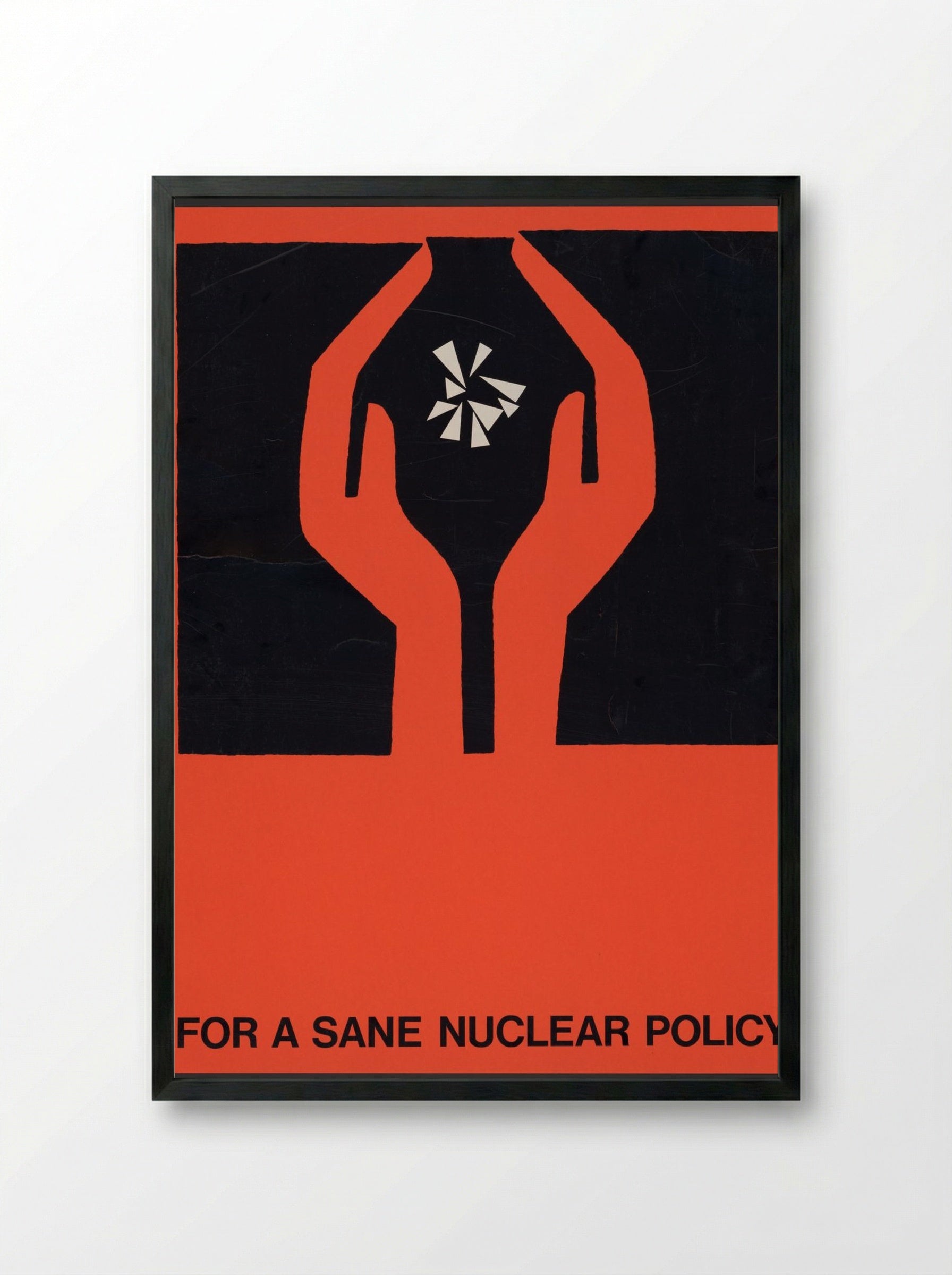 For a Sane Nuclear Policy - Saul Bass - Framed Print Black